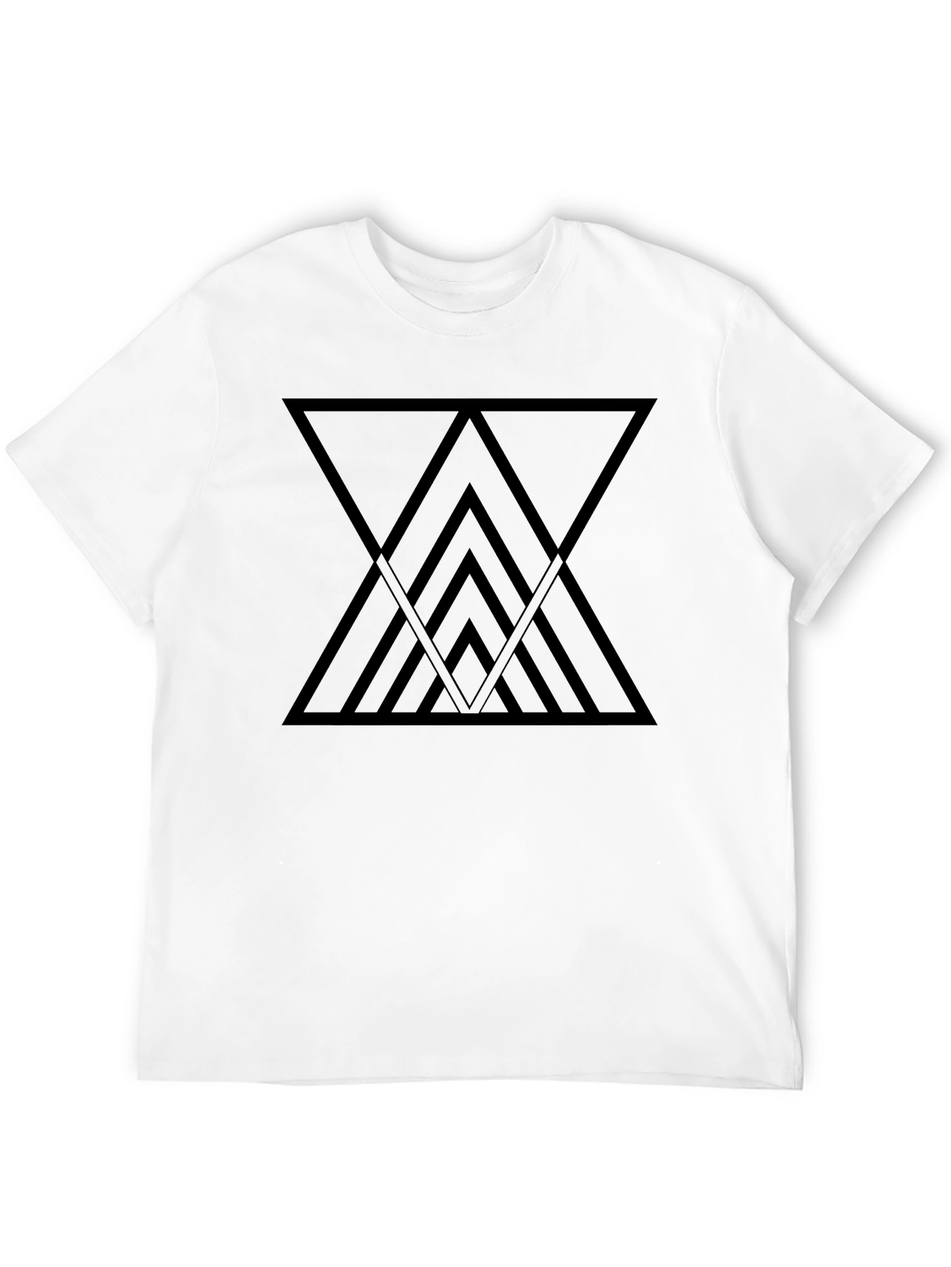 Geometric Triangle Graphic Black T-Shirt