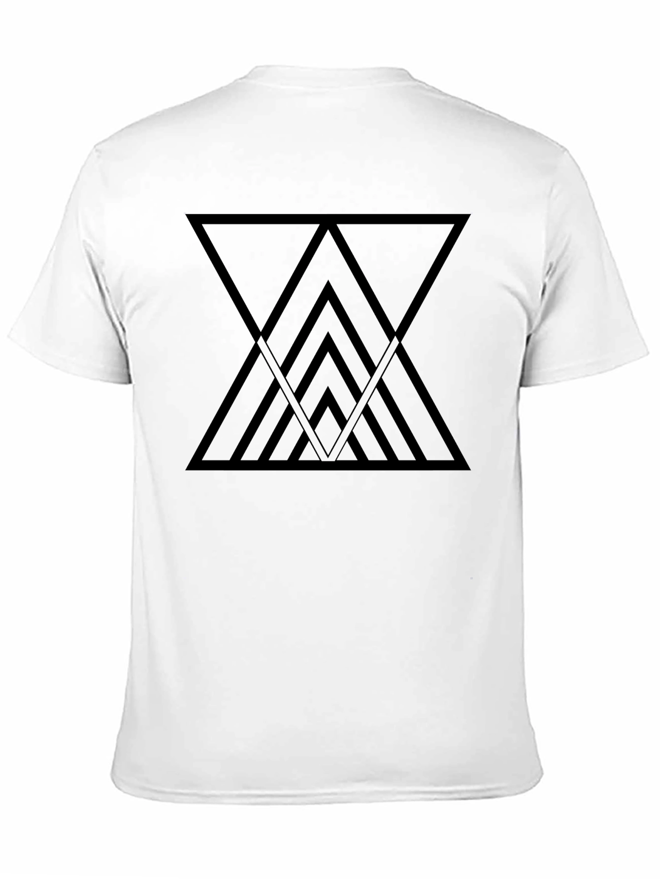 Geometric Triangle Graphic Black T-Shirt