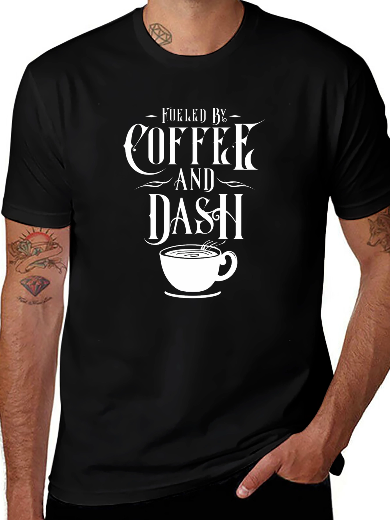 Fueled by Coffee & Dash T-Shirt - Black