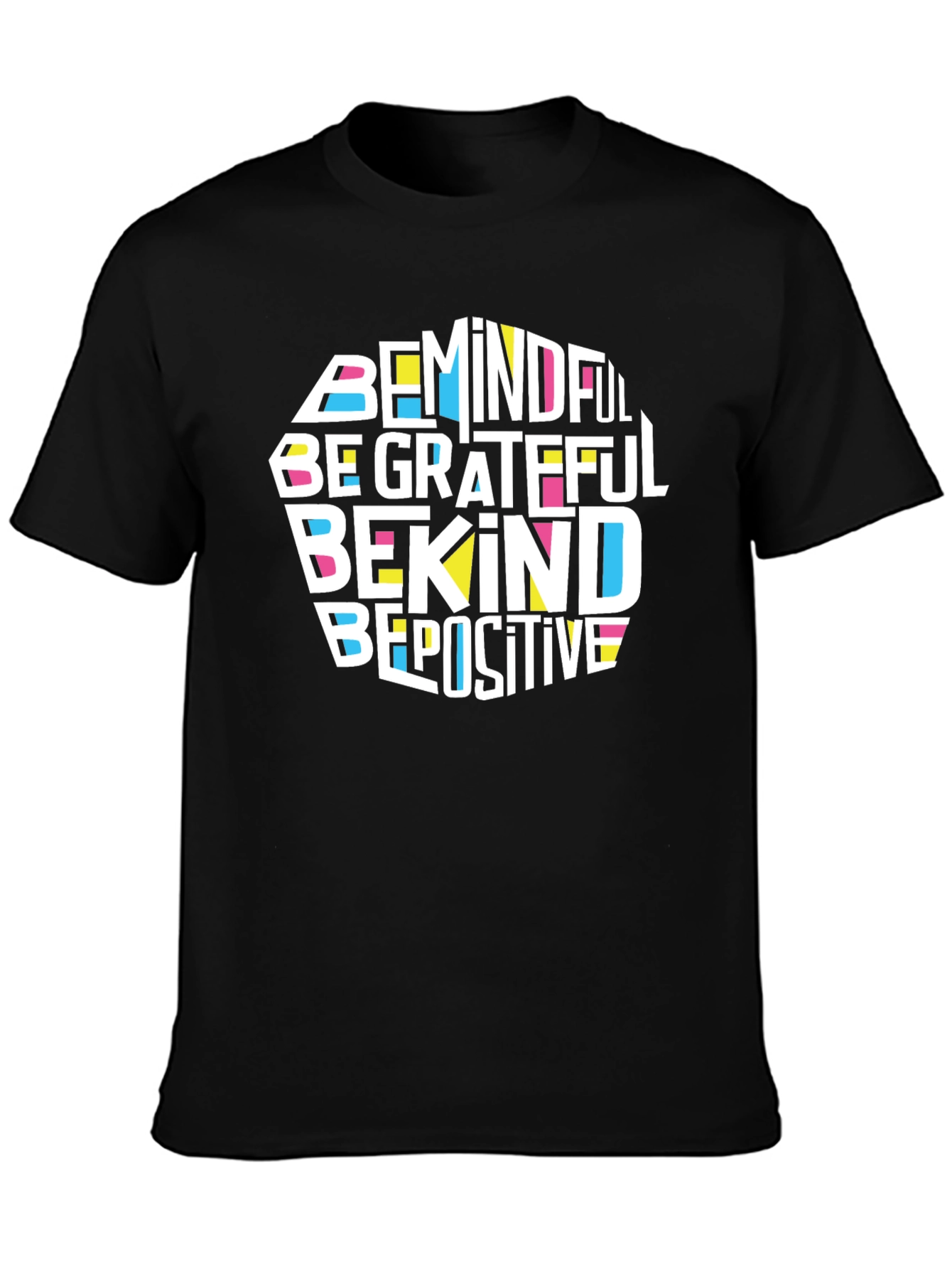 Mindful Grateful Kind Positive Black T-Shirt