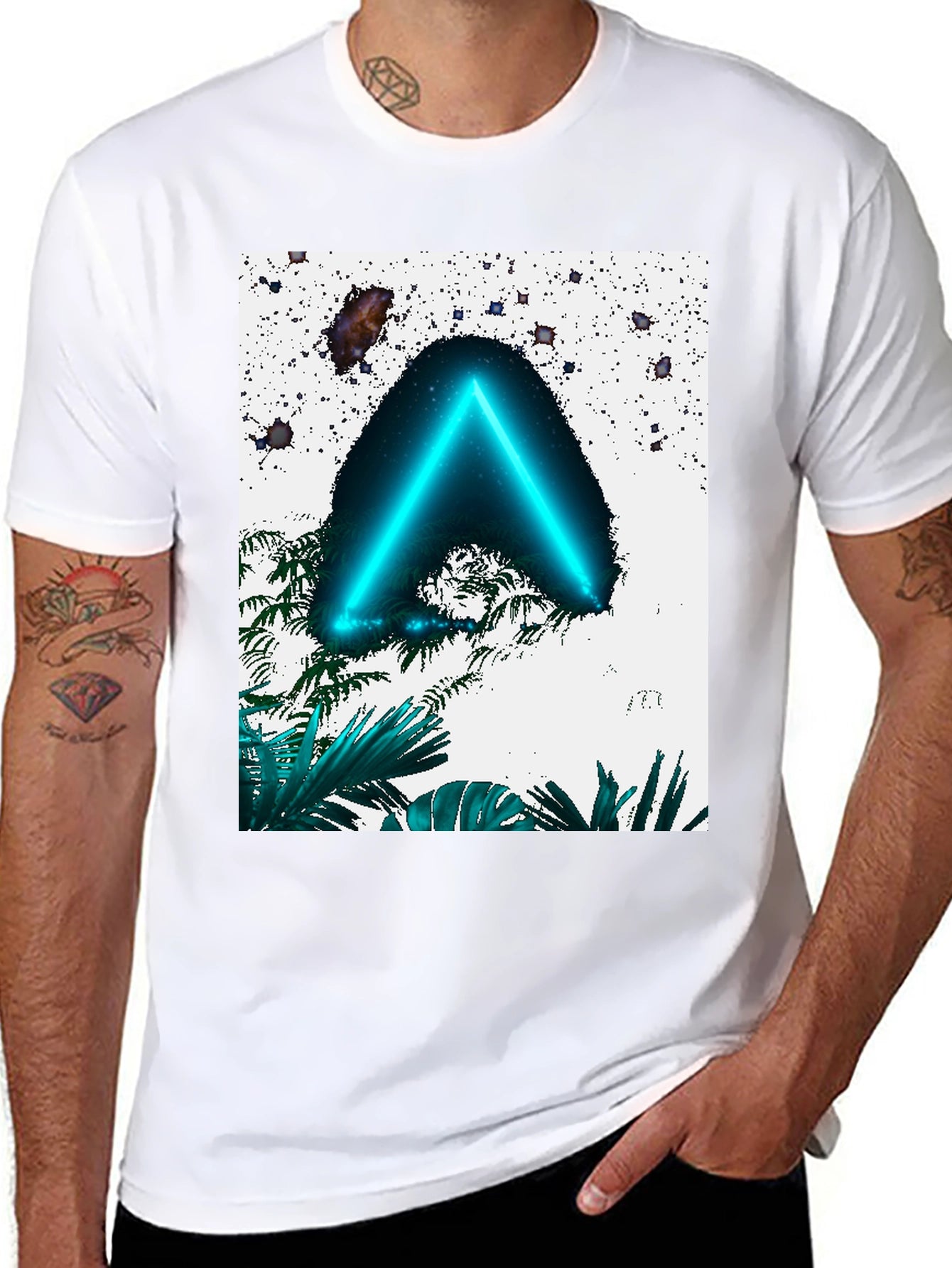 Neon Triangle T-Shirt - Tropical Space Design