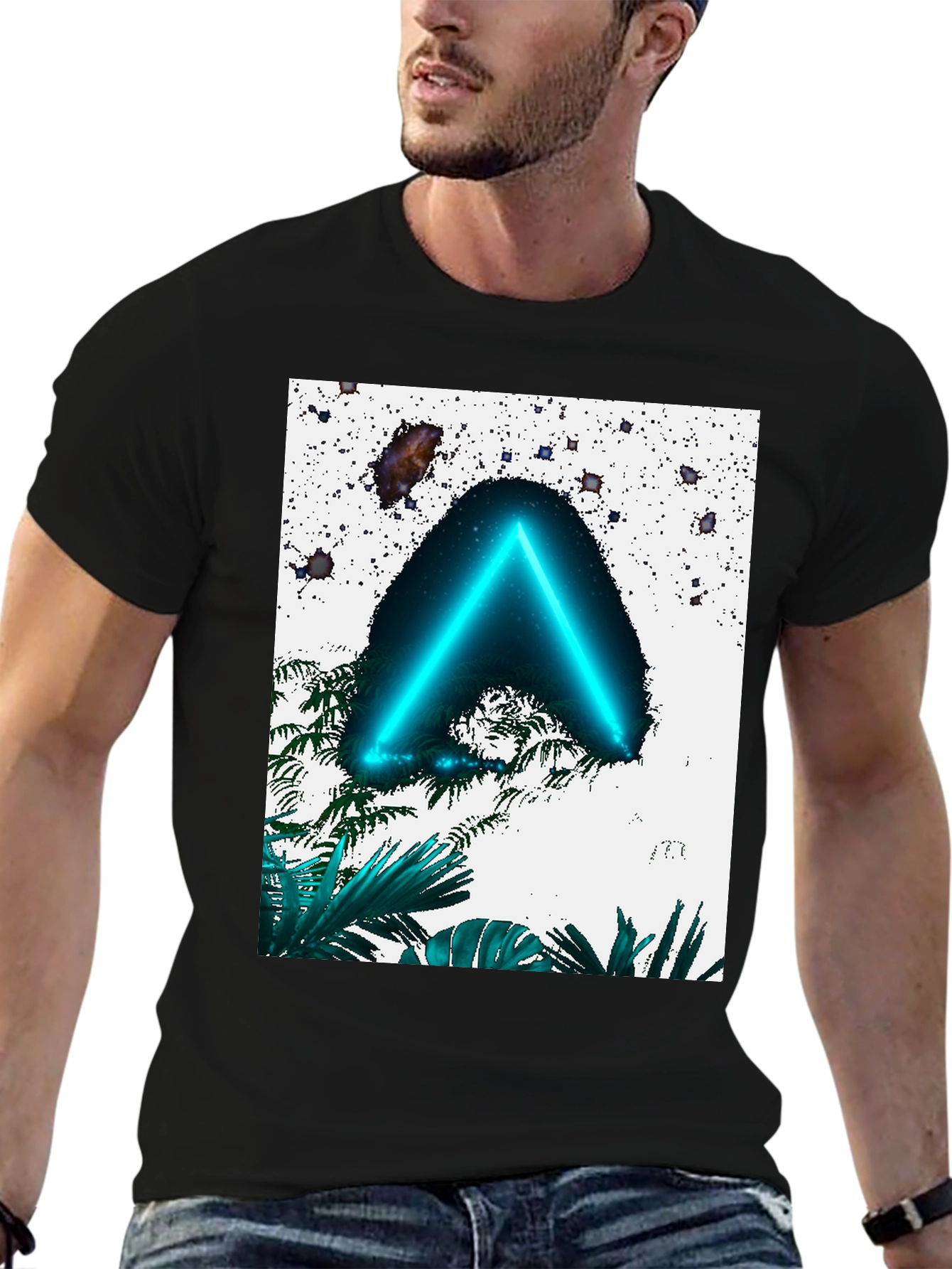 Neon Triangle T-Shirt - Tropical Space Design
