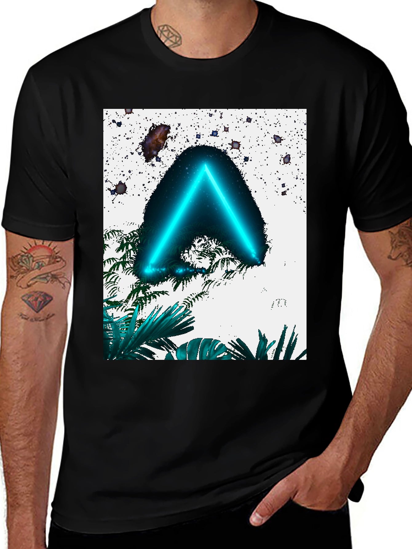 Neon Triangle T-Shirt - Tropical Space Design