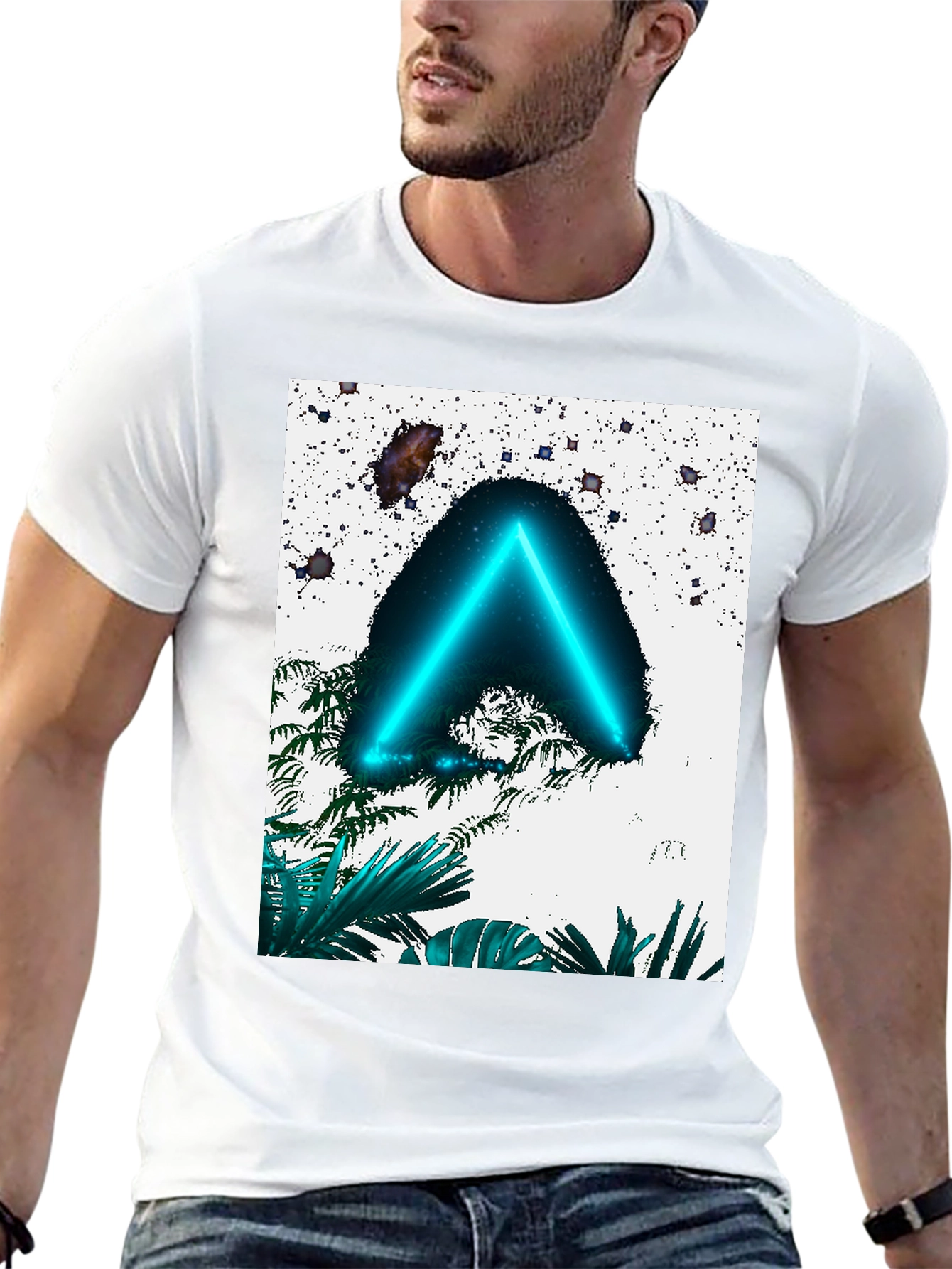 Neon Triangle T-Shirt - Tropical Space Design