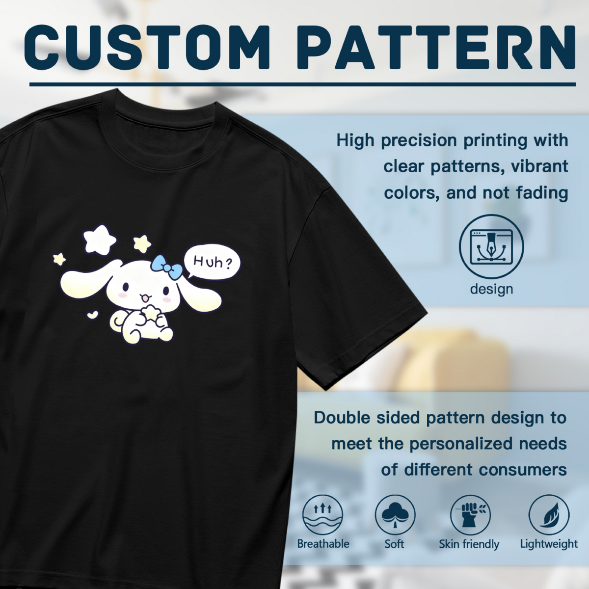 Adorable Cinnamoroll Huh Star Design Plus?Size Ladies T?Shirt