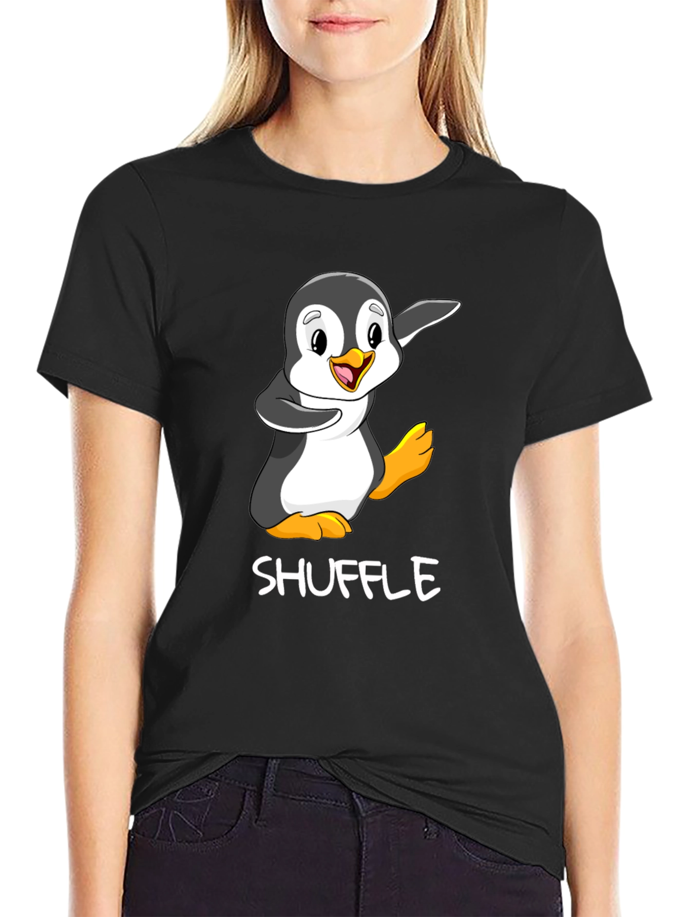 Shuffle Penguin T-Shirt - Cute Dance Tee