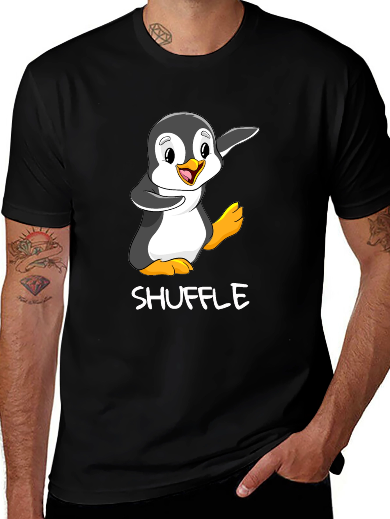 Shuffle Penguin T-Shirt - Cute Dance Tee