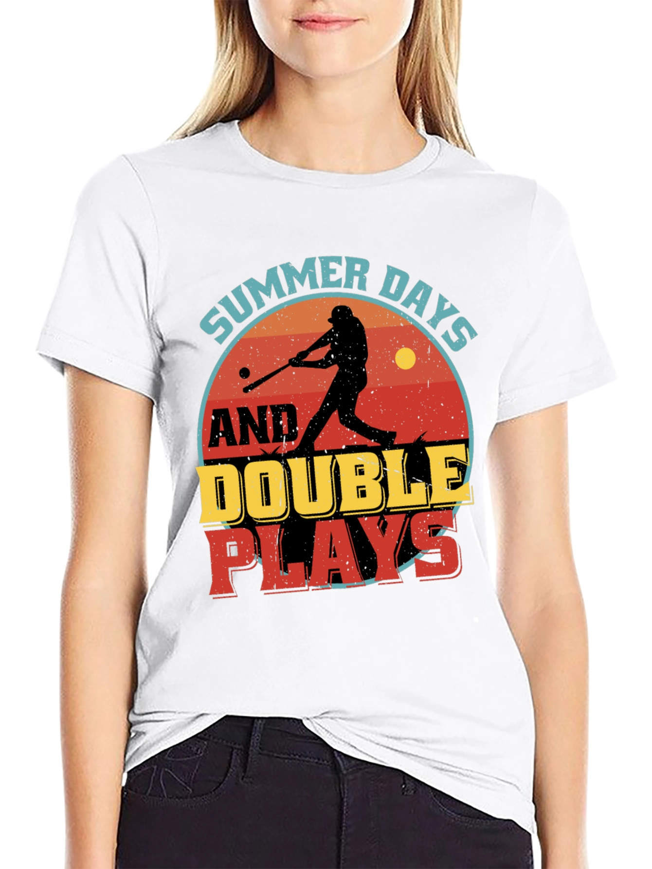 Summer Days & Double Plays Baseball Graphic T-Shirt