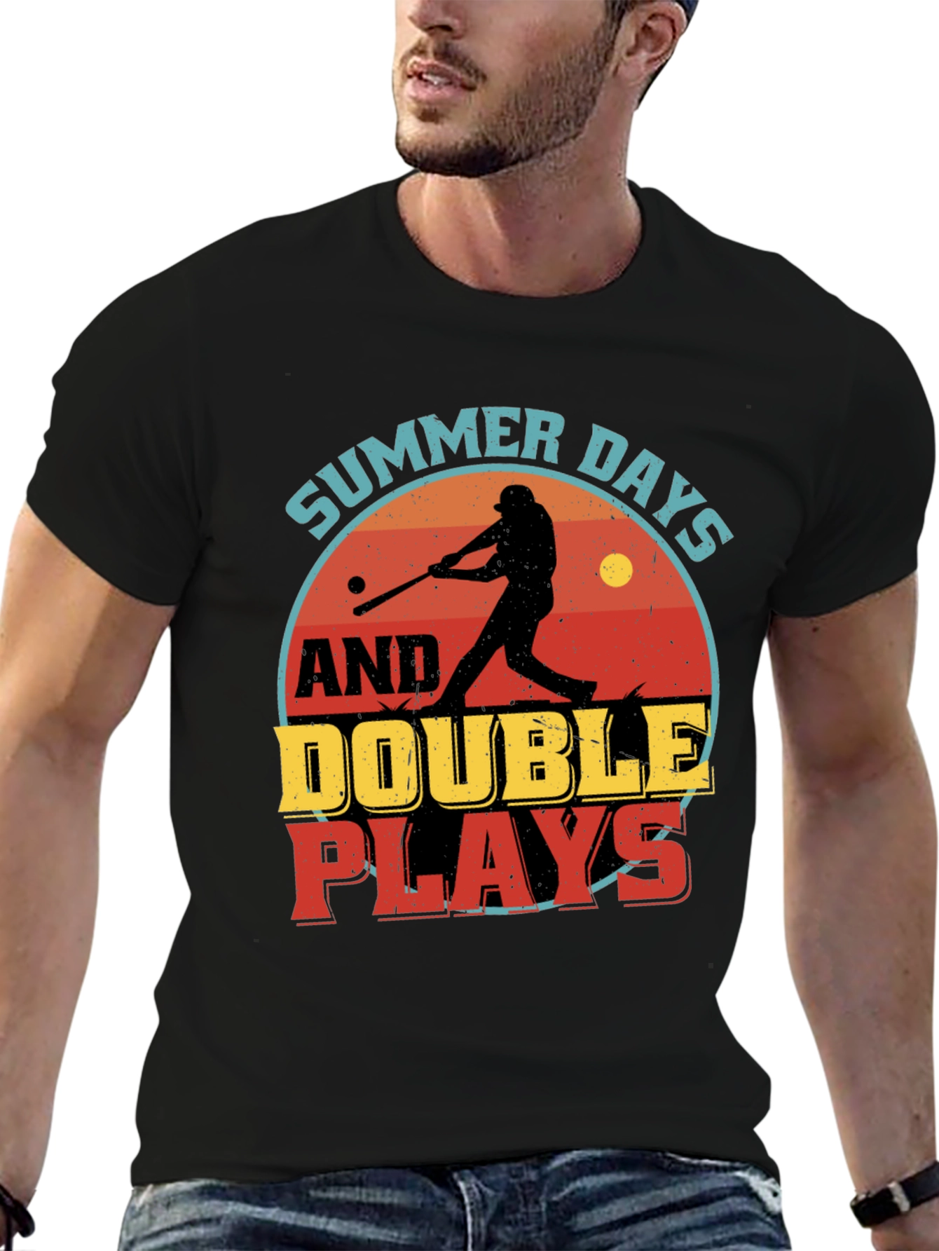 Summer Days & Double Plays Baseball Graphic T-Shirt