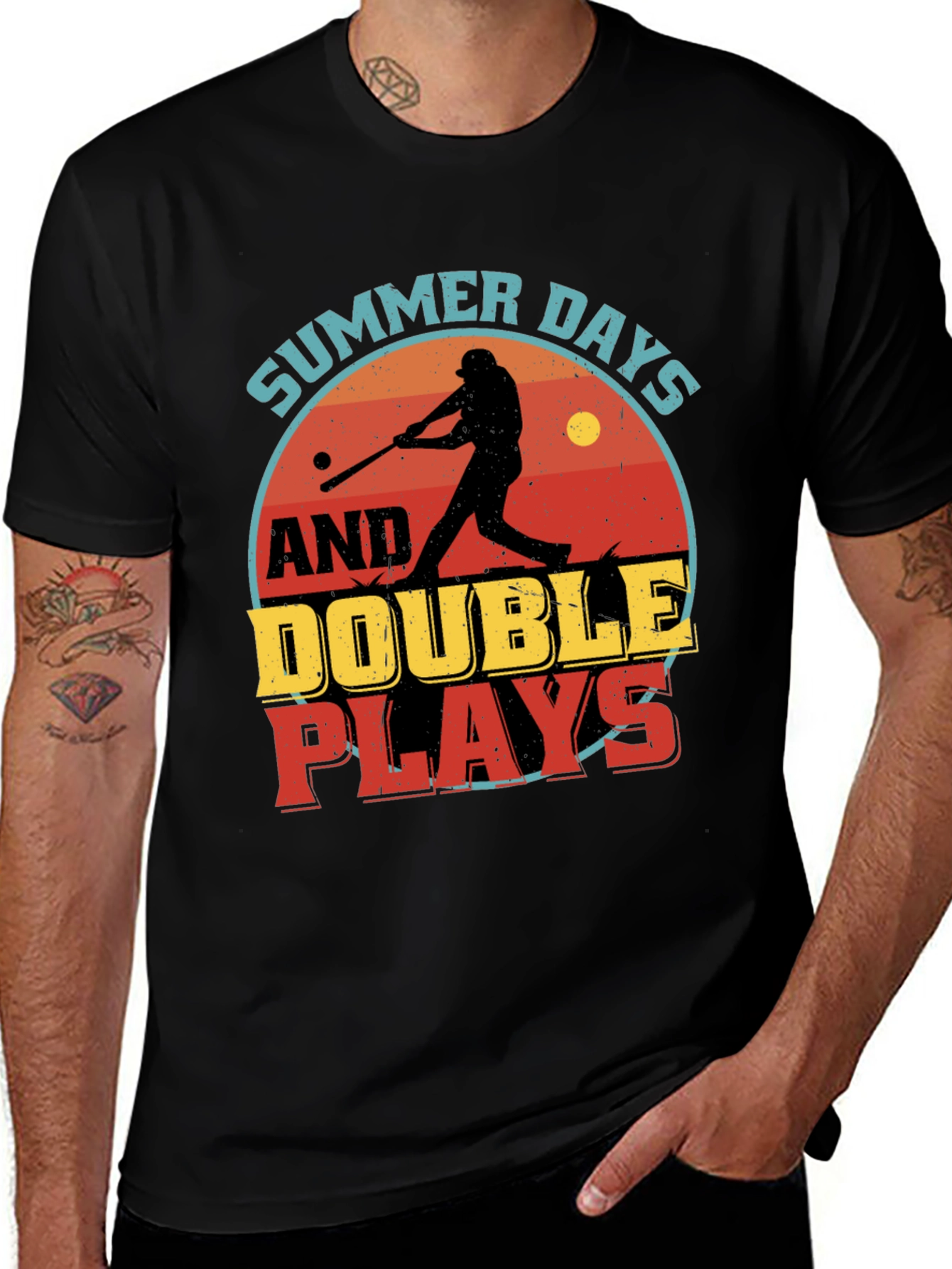 Summer Days & Double Plays Baseball Graphic T-Shirt