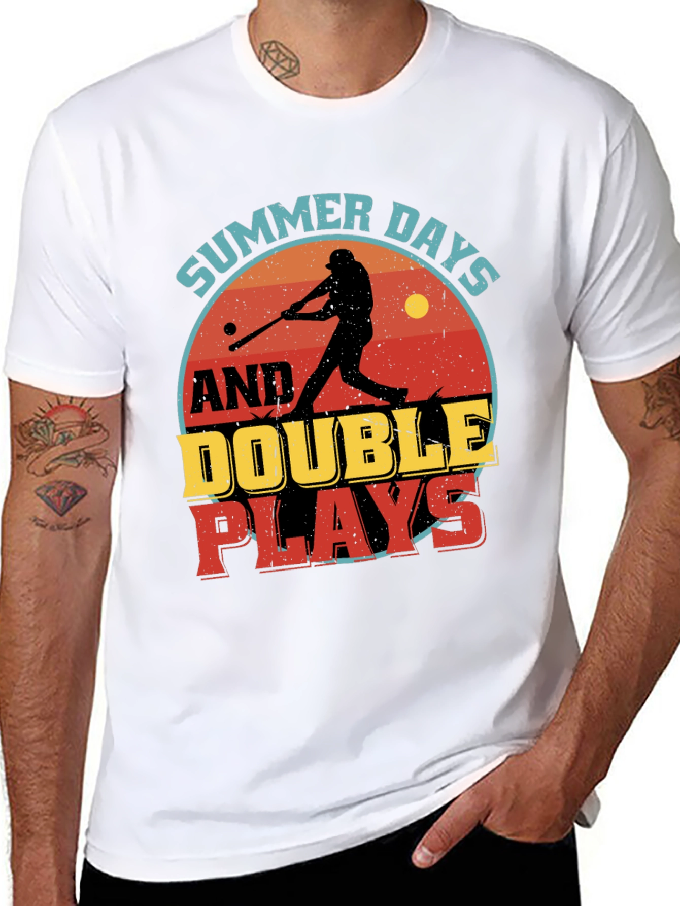 Summer Days & Double Plays Baseball Graphic T-Shirt