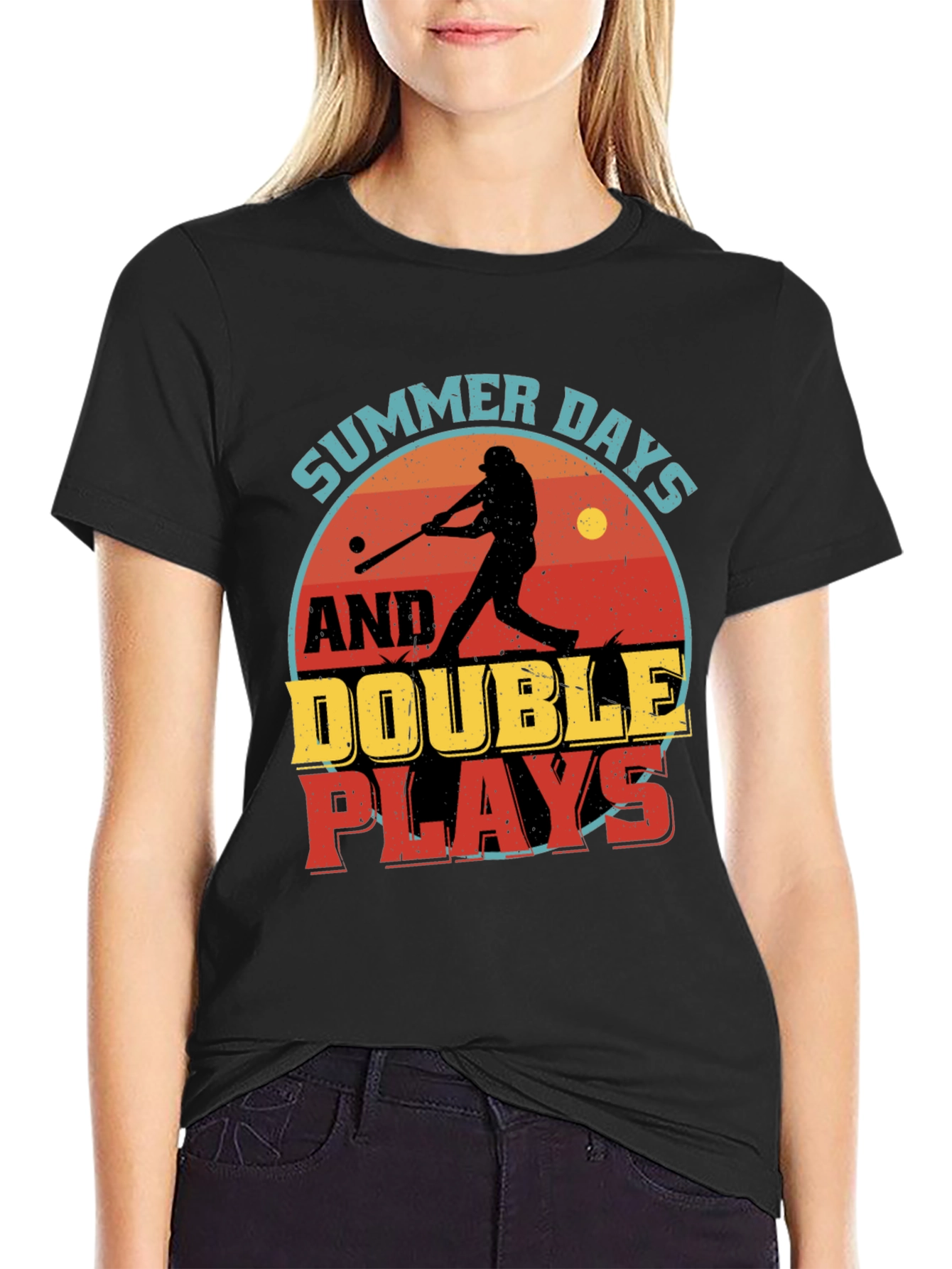 Summer Days & Double Plays Baseball Graphic T-Shirt