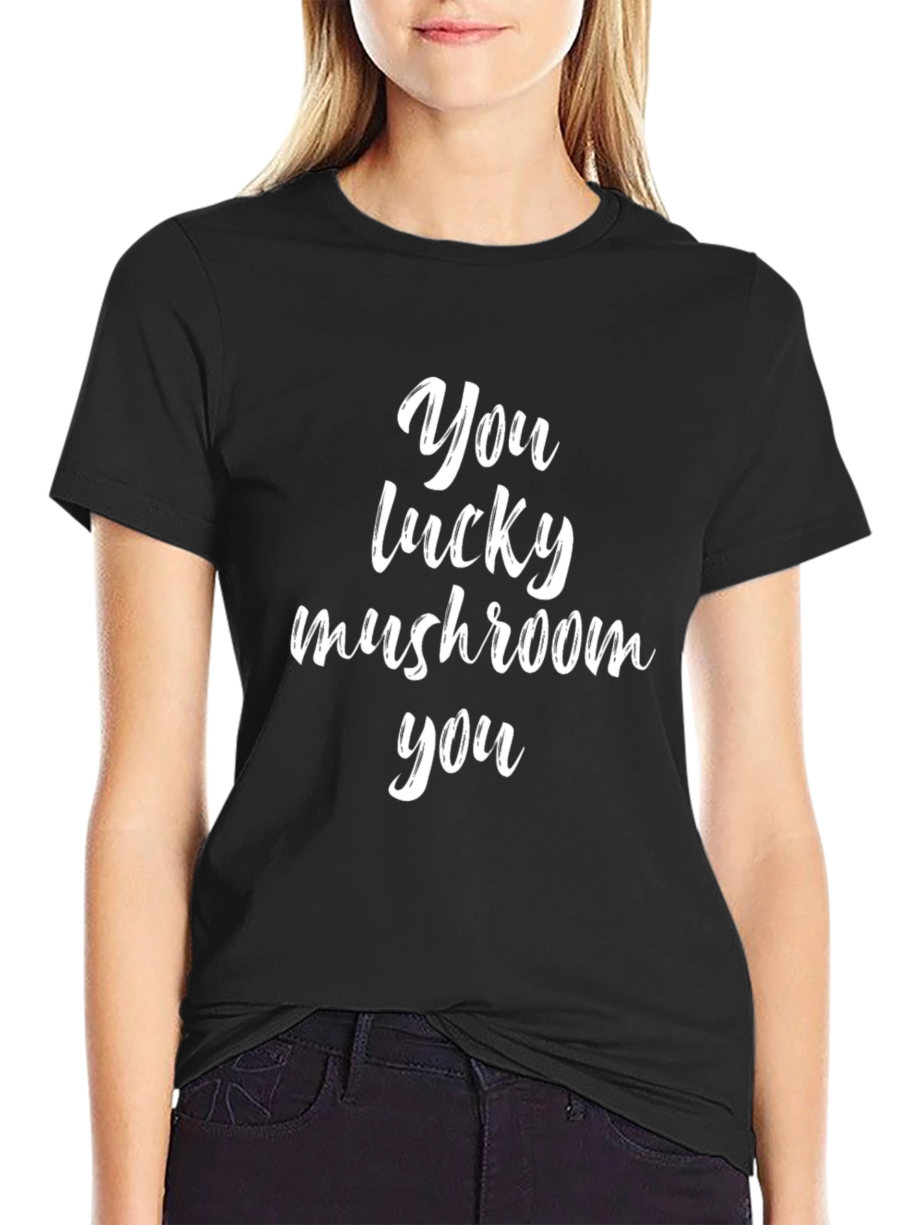 Lucky Mushroom Graphic Tee - Quirky Humor T-Shirt
