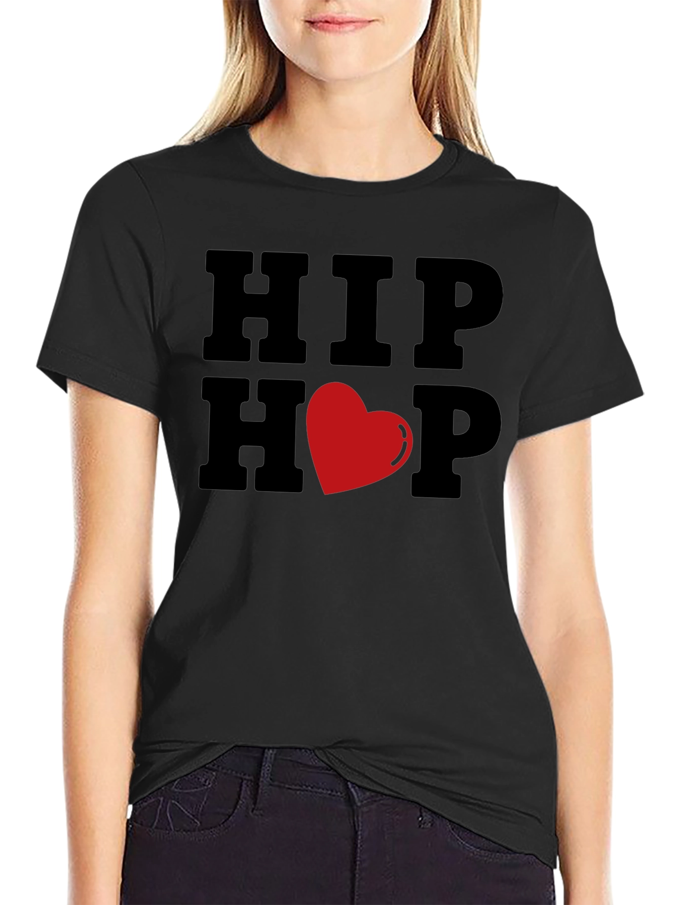 Hip Hop Love Graphic Tee - Mens Black T-Shirt