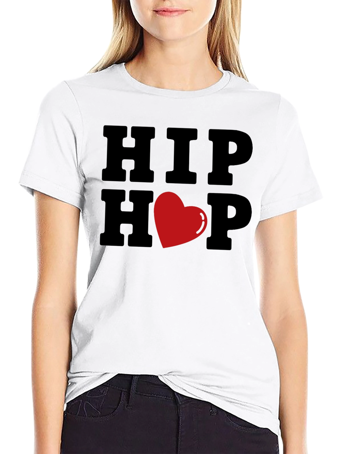 Hip Hop Love Graphic Tee - Mens Black T-Shirt