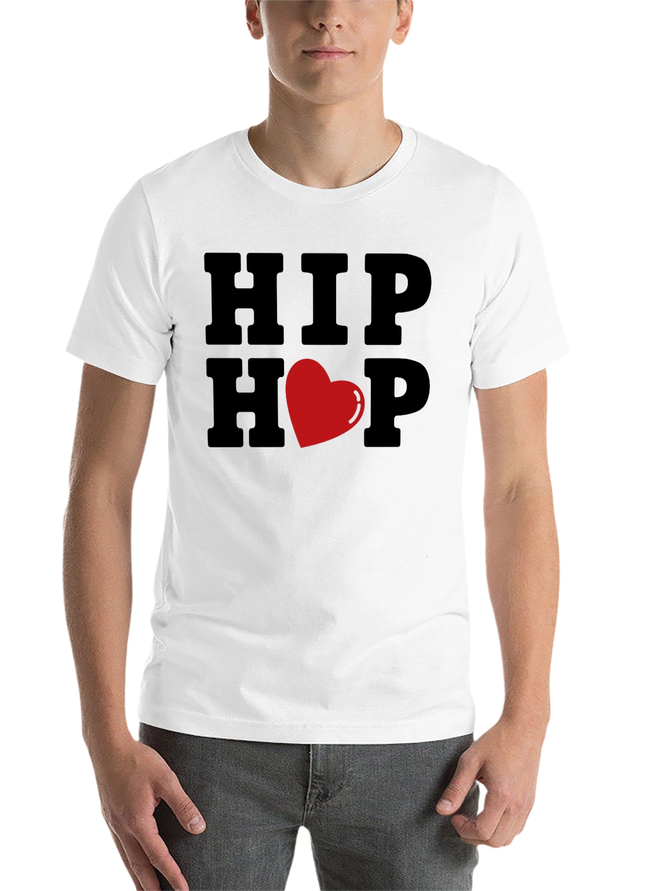 Hip Hop Love Graphic Tee - Mens Black T-Shirt