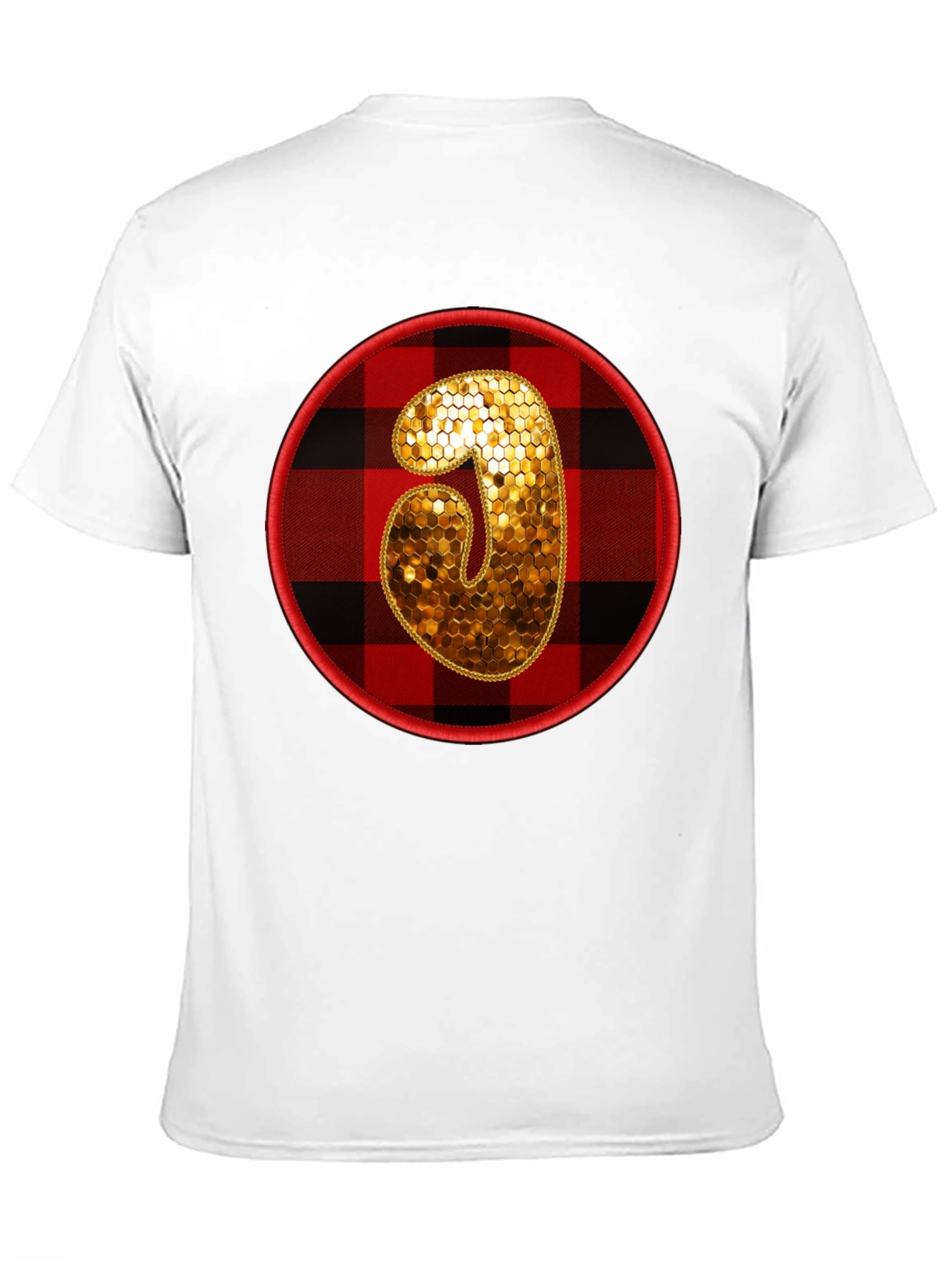 Plaid Letter T-Shirt - Black