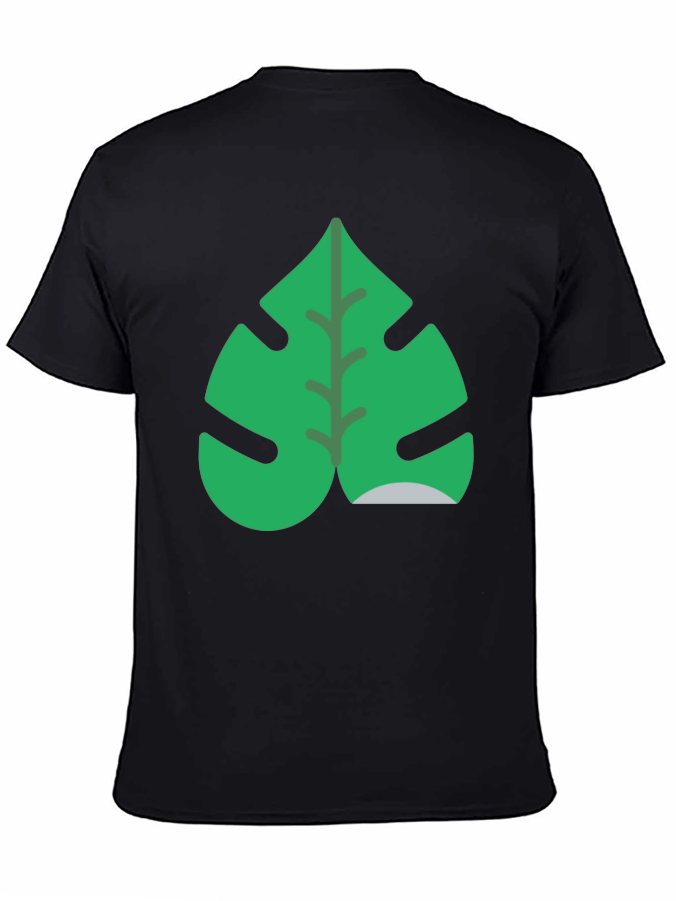 Tropical Monstera Leaf Black T-Shirt