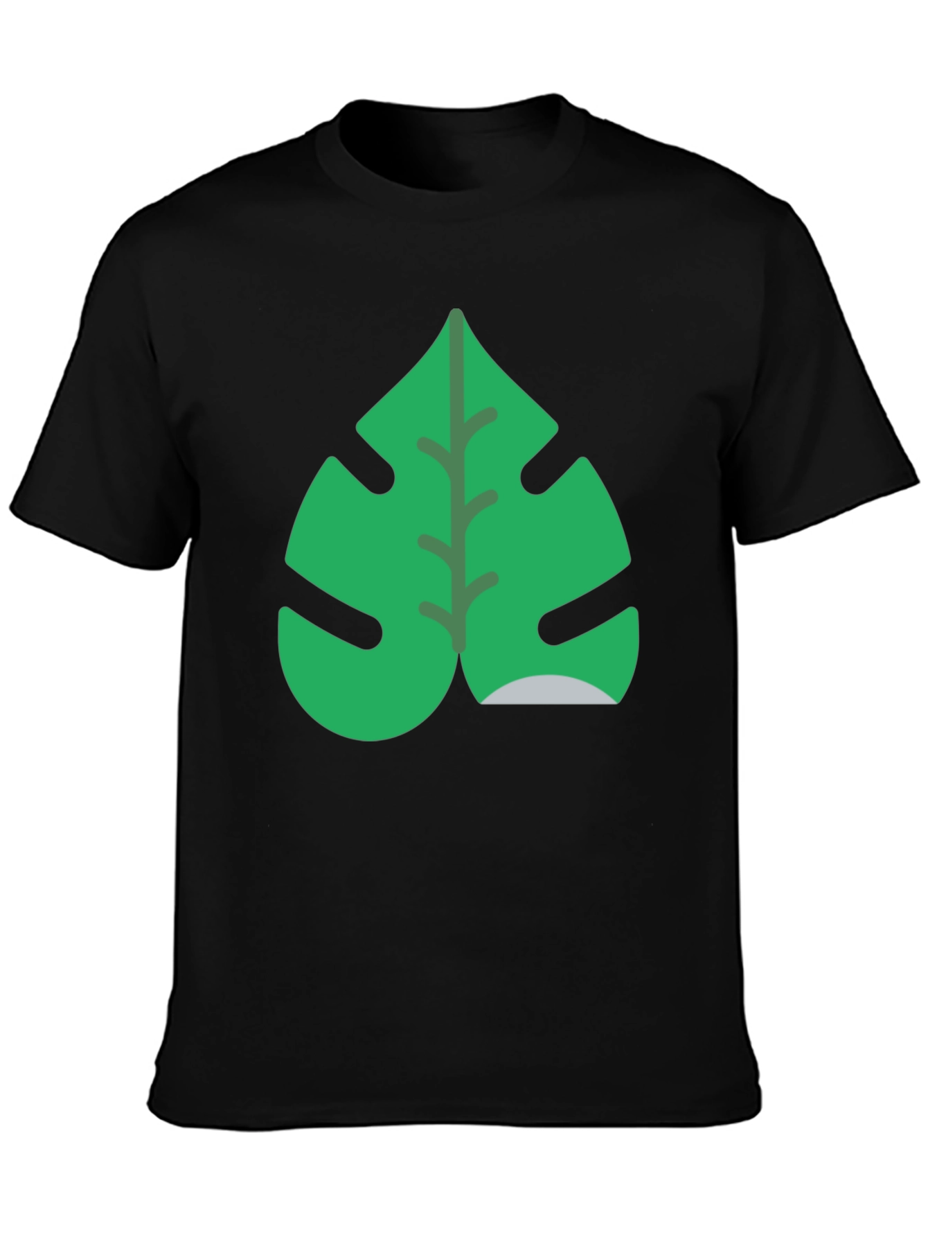 Tropical Monstera Leaf Black T-Shirt