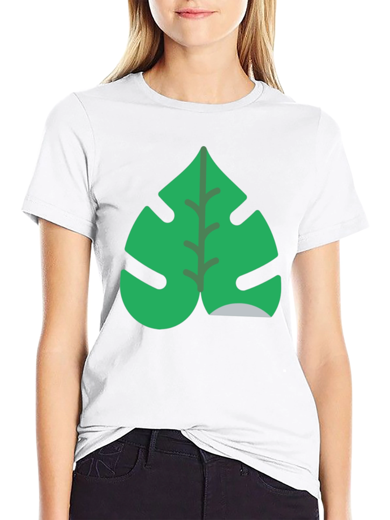 Tropical Monstera Leaf Black T-Shirt