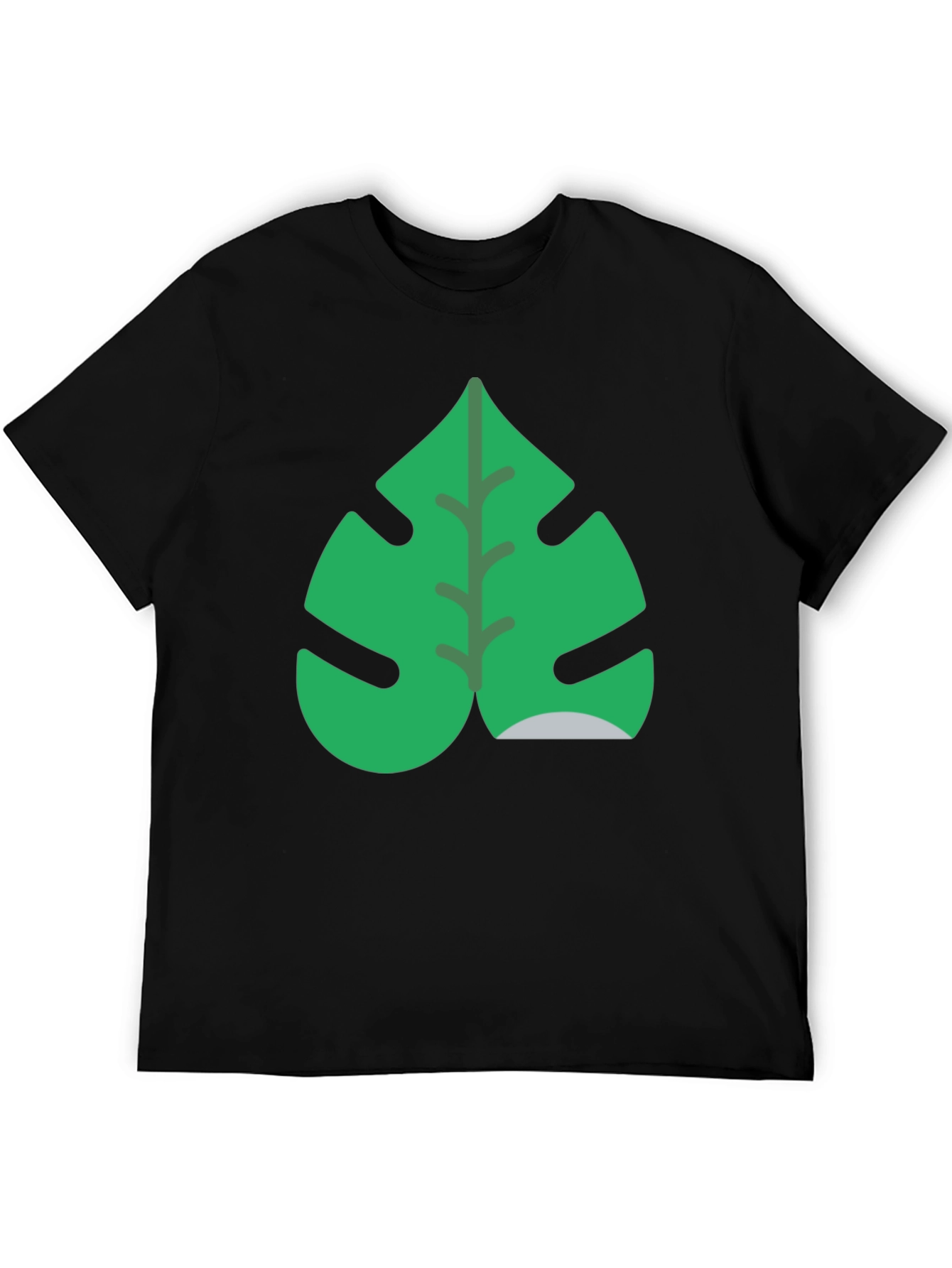 Tropical Monstera Leaf Black T-Shirt