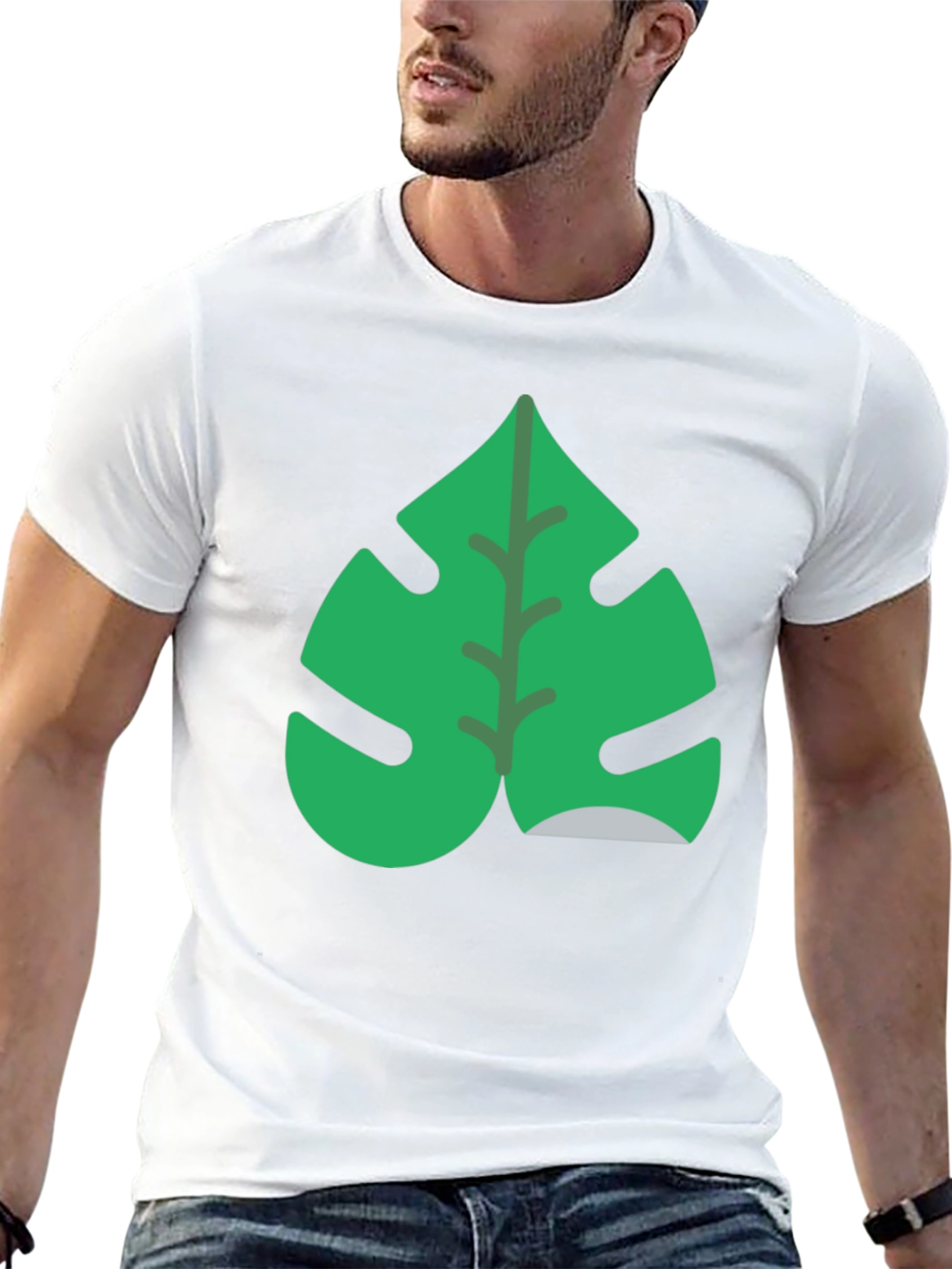 Tropical Monstera Leaf Black T-Shirt