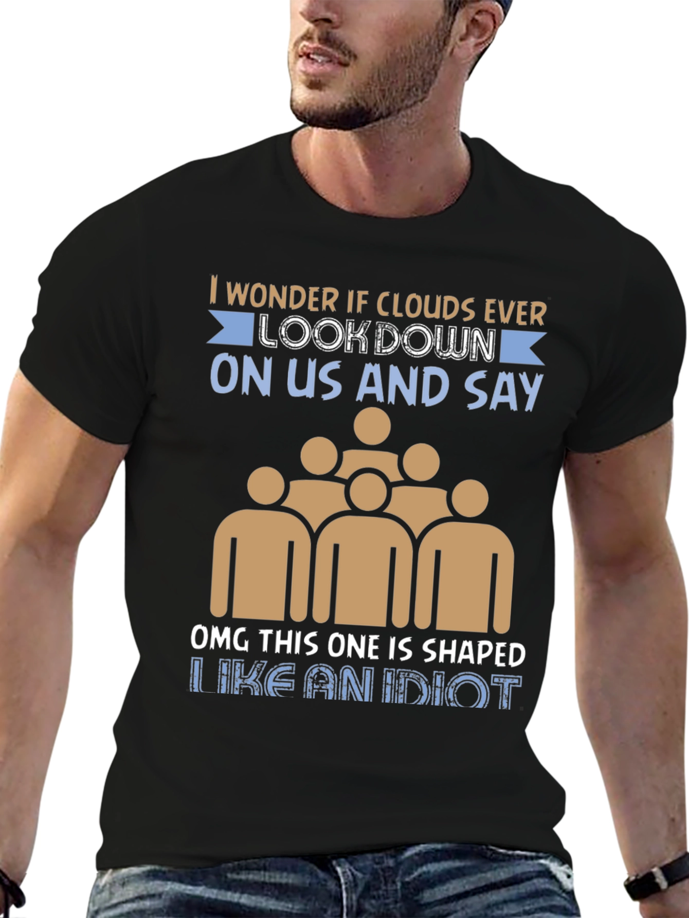 Clouds Look Down Mens Graphic T-Shirt