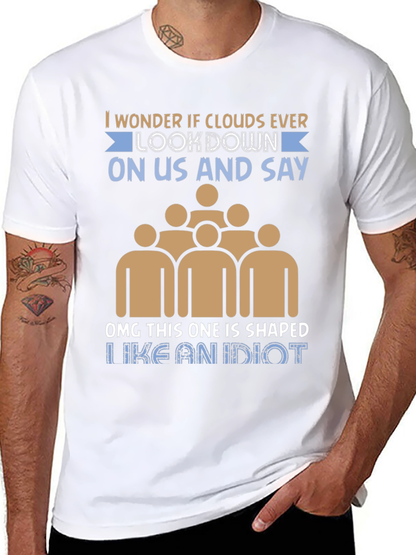 Clouds Look Down Mens Graphic T-Shirt