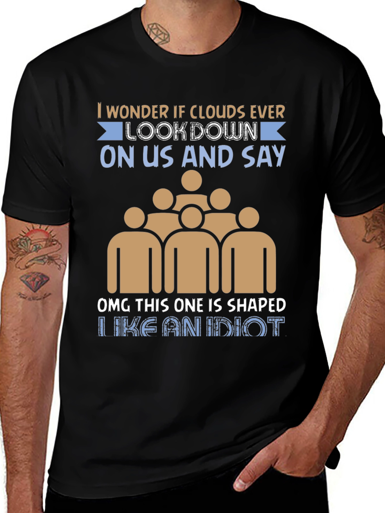 Clouds Look Down Mens Graphic T-Shirt