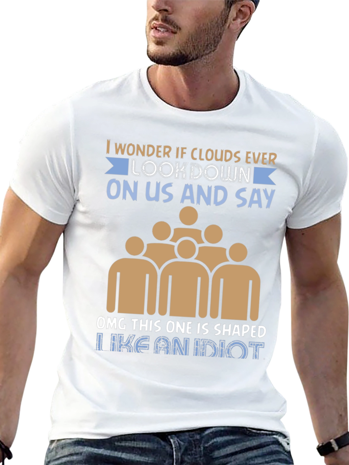 Clouds Look Down Mens Graphic T-Shirt