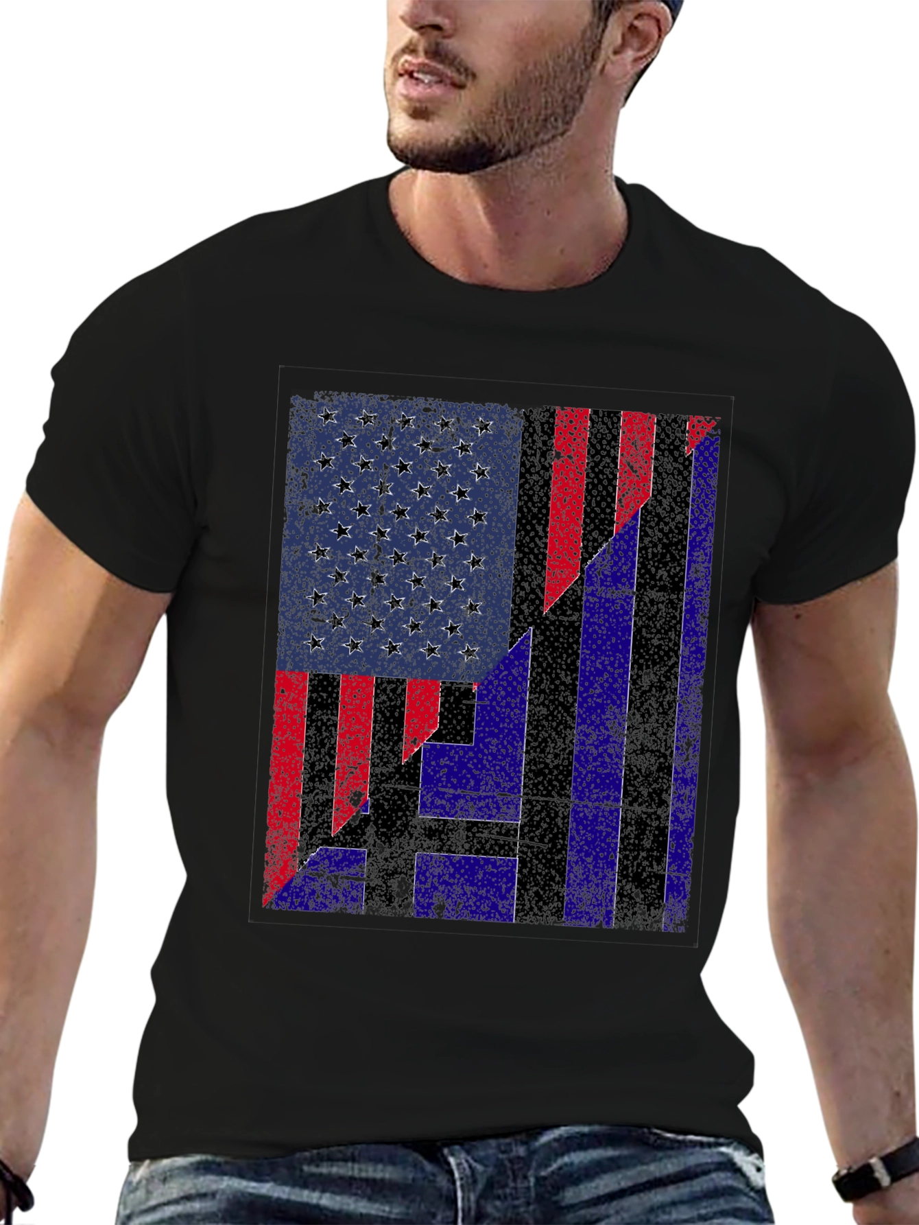 Patriotic USA/Greece Flag Graphic Tee