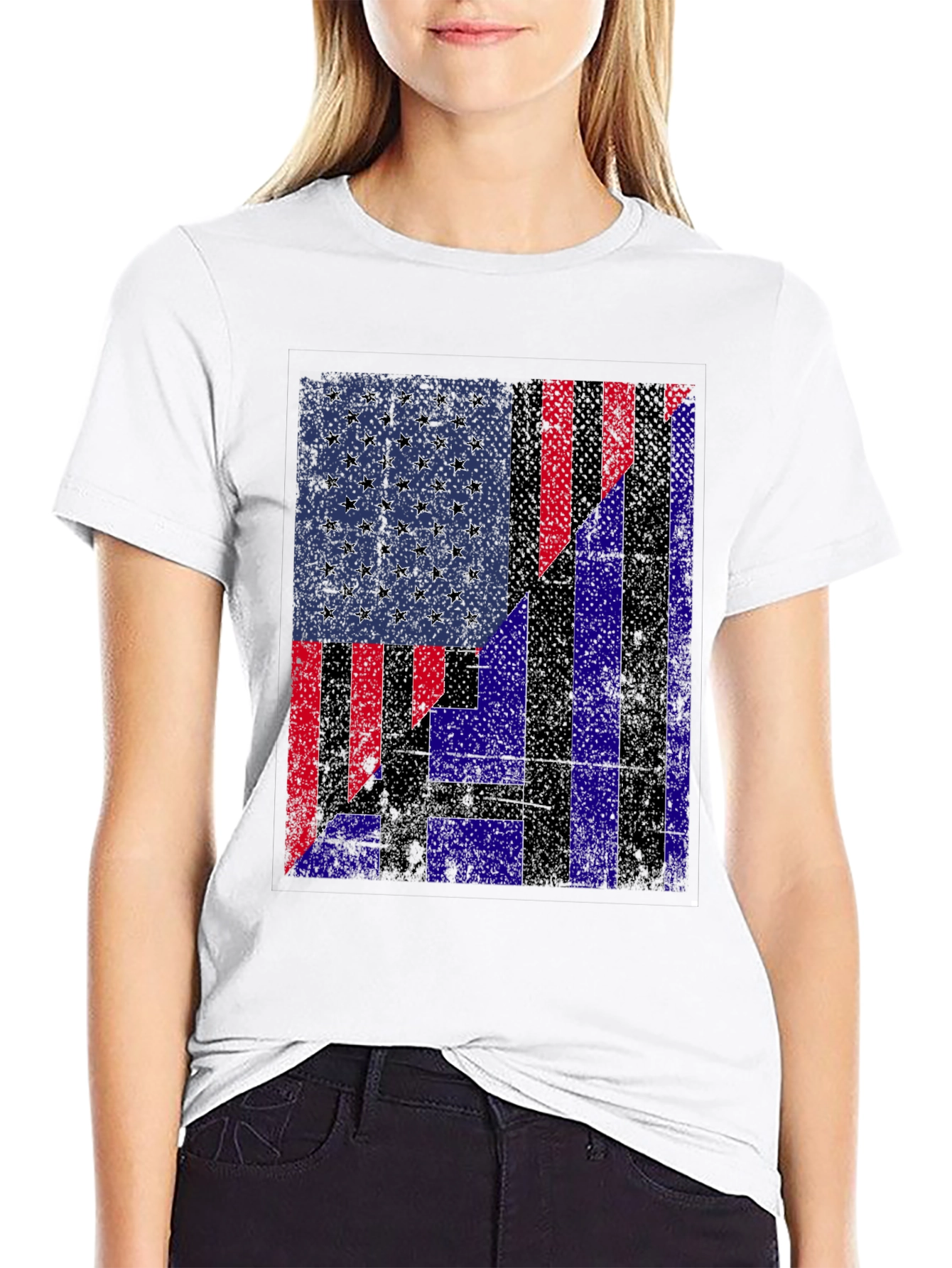 Patriotic USA/Greece Flag Graphic Tee