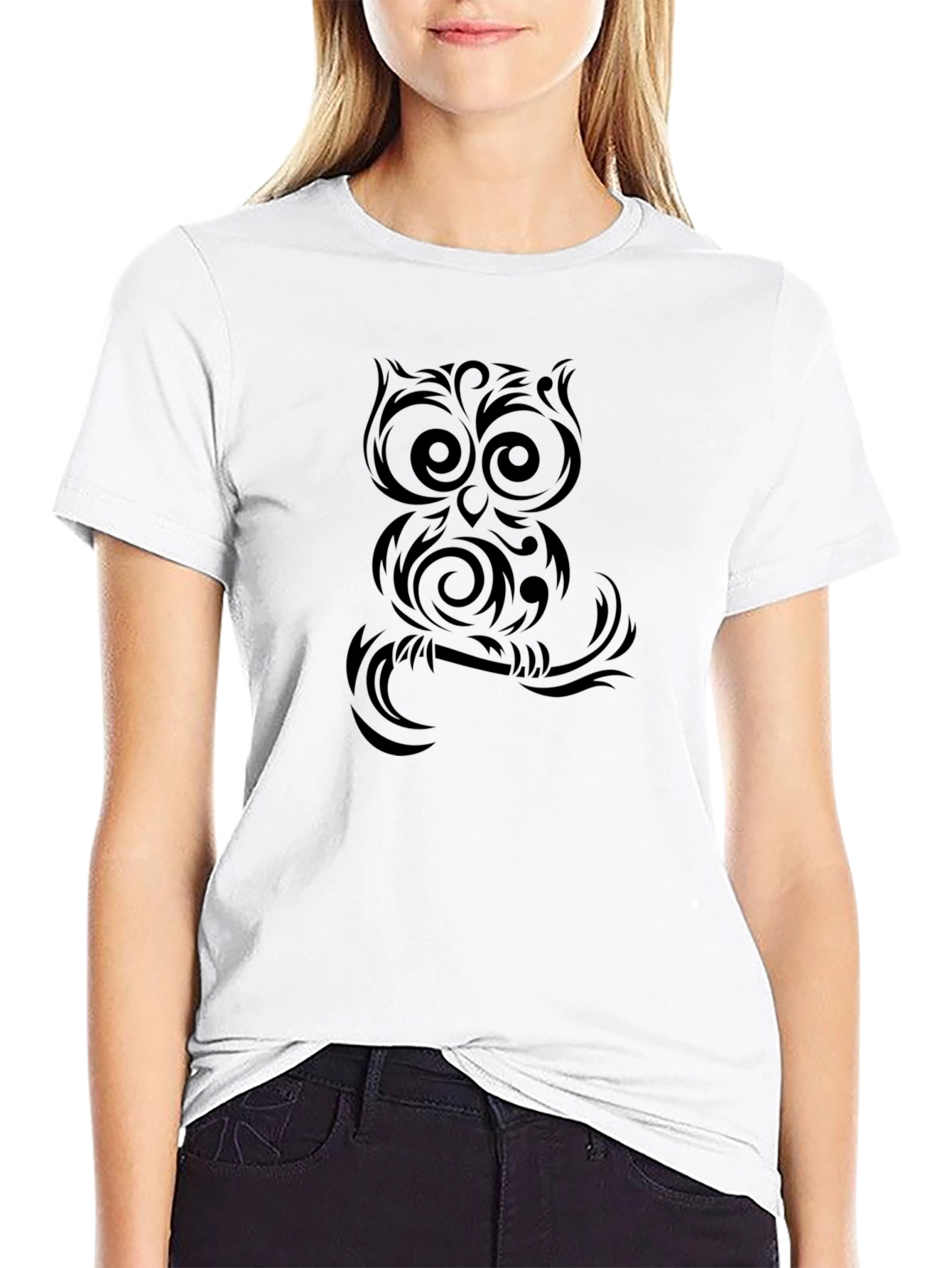Owl Graphic Black T-Shirt | Cool Bird Tee
