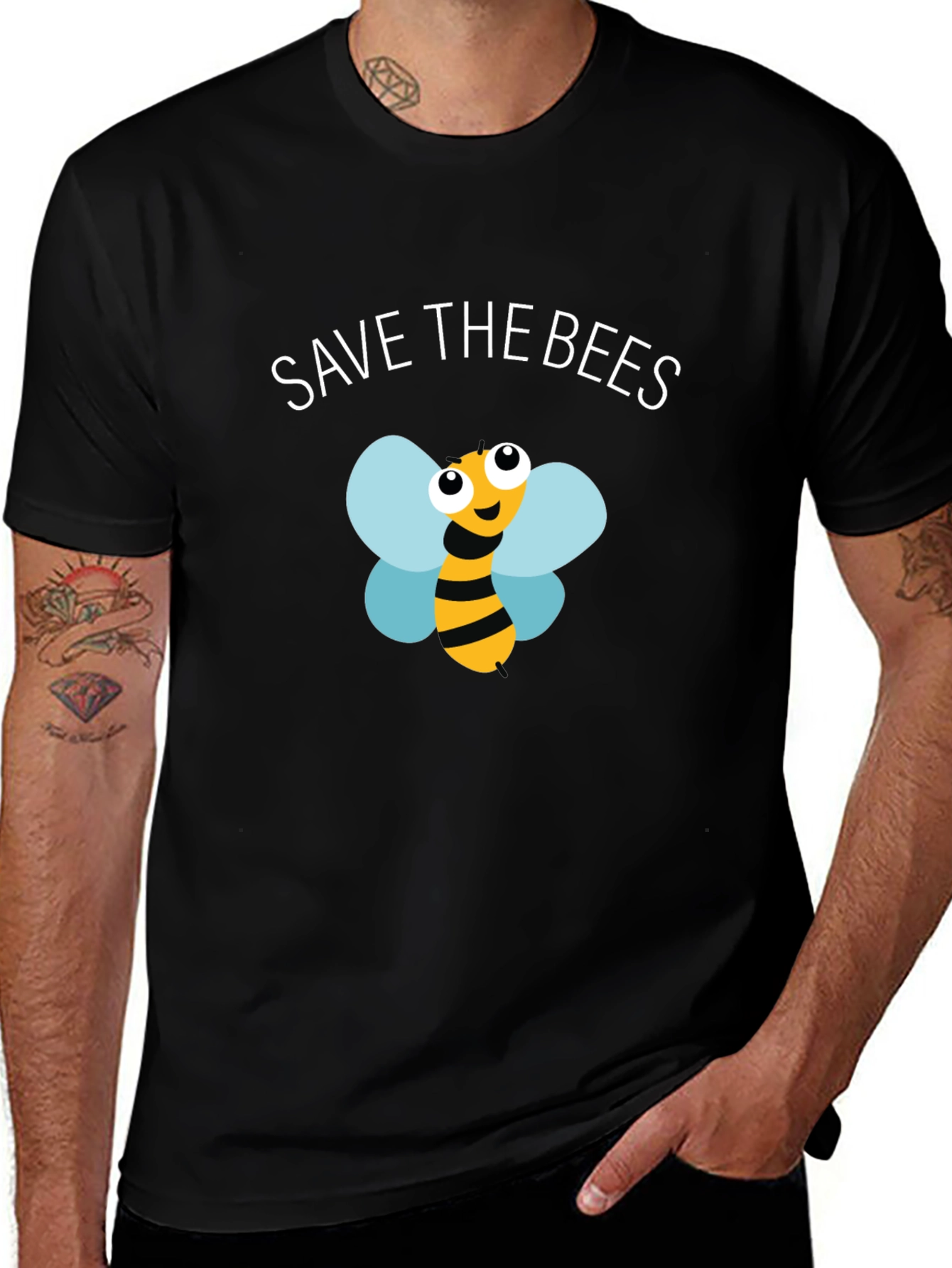Save the Bees T-Shirt - Black Graphic Tee