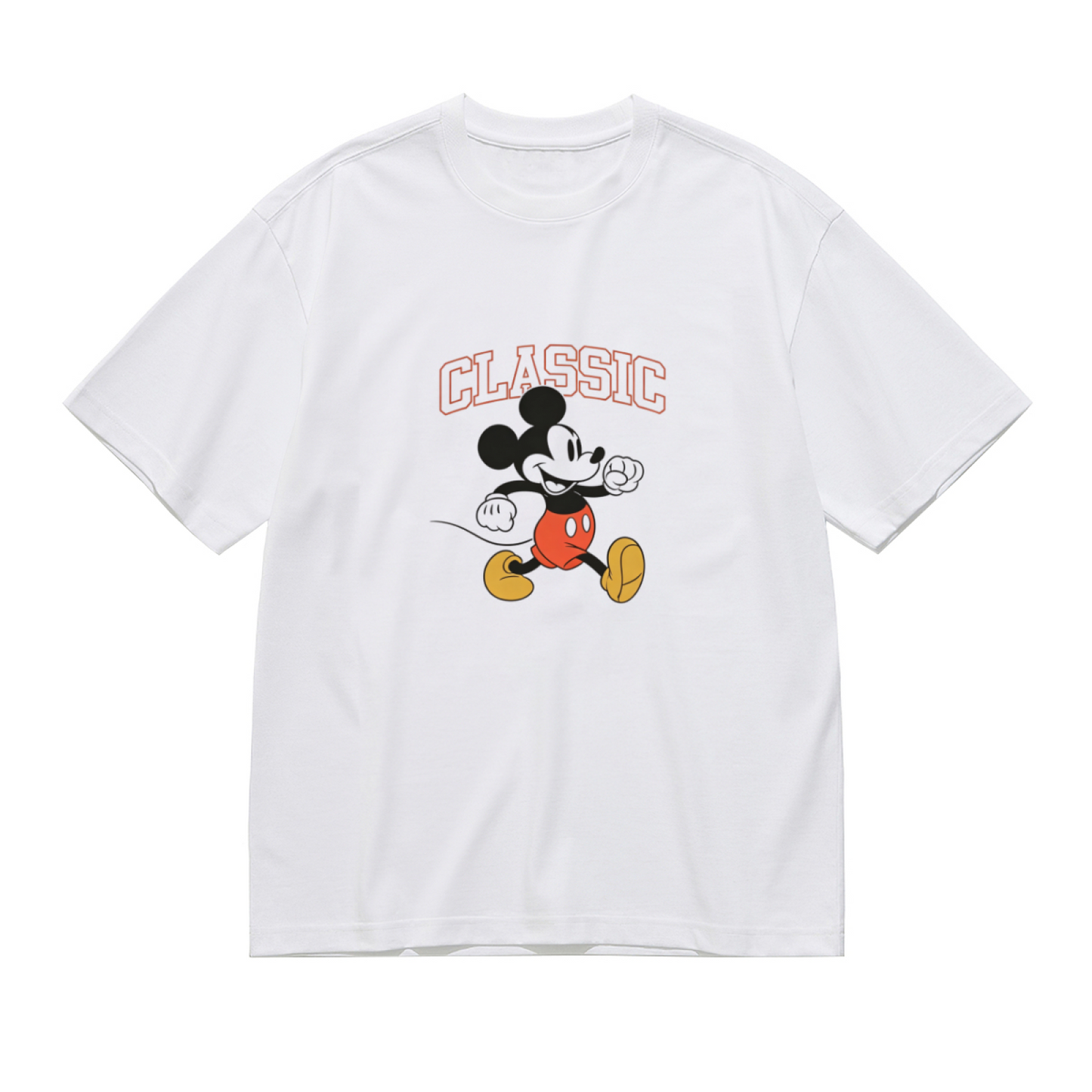 Plus Size Women Retro Classic Walking Mickey Mouse Graphic Women Tee