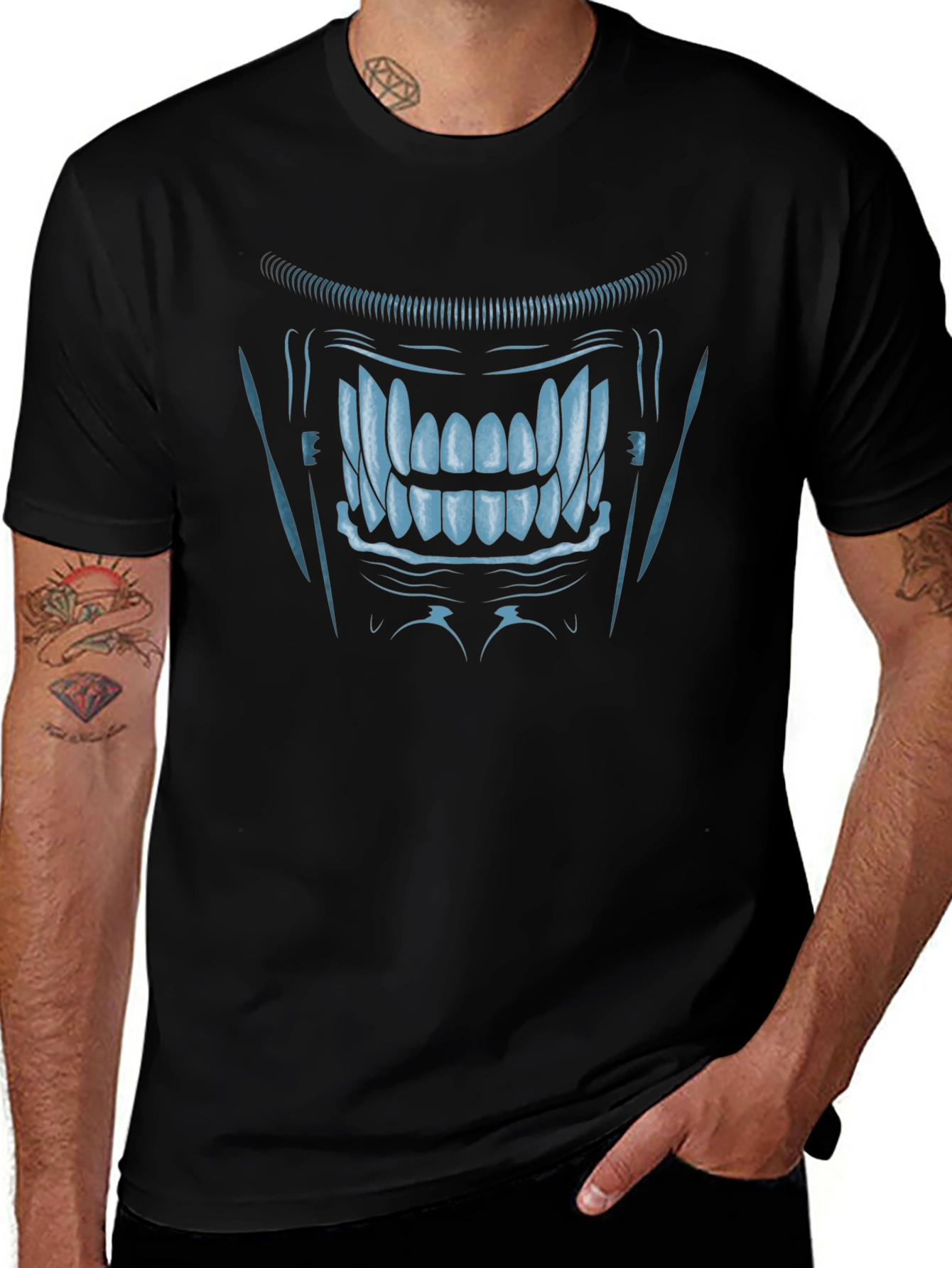 Monster Grin Graphic Tee - Cool Black T-Shirt