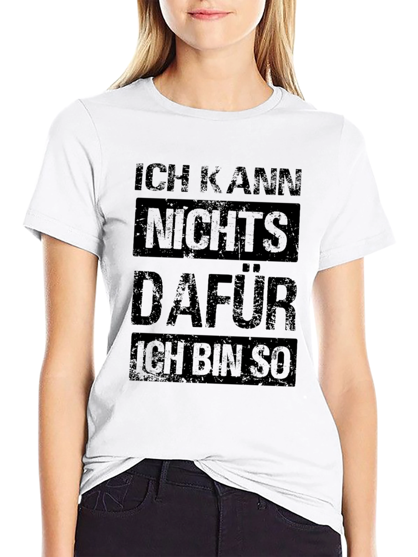 German Slogan T-Shirt - Ich Kann Nichts Dafur