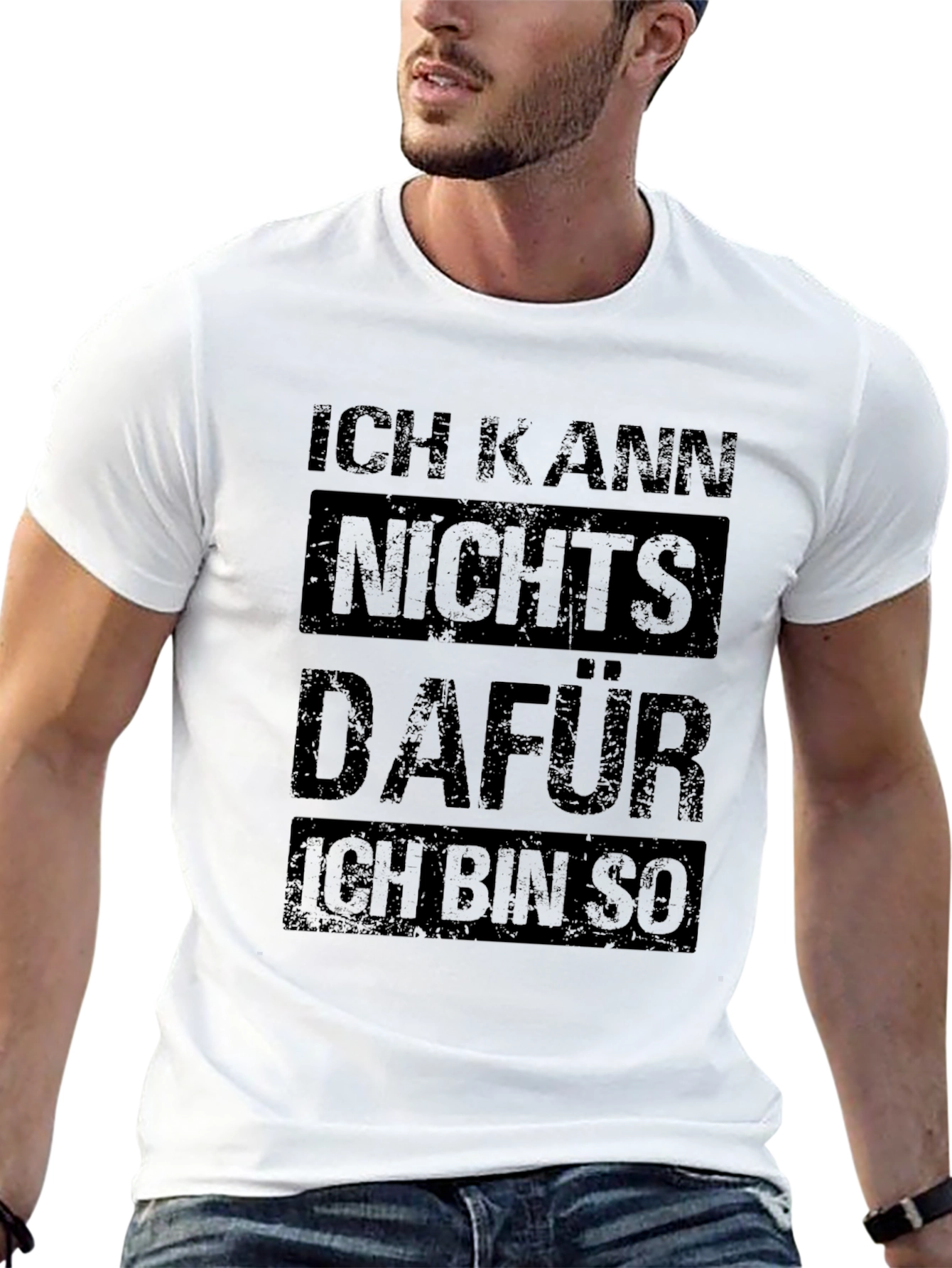 German Slogan T-Shirt - Ich Kann Nichts Dafur