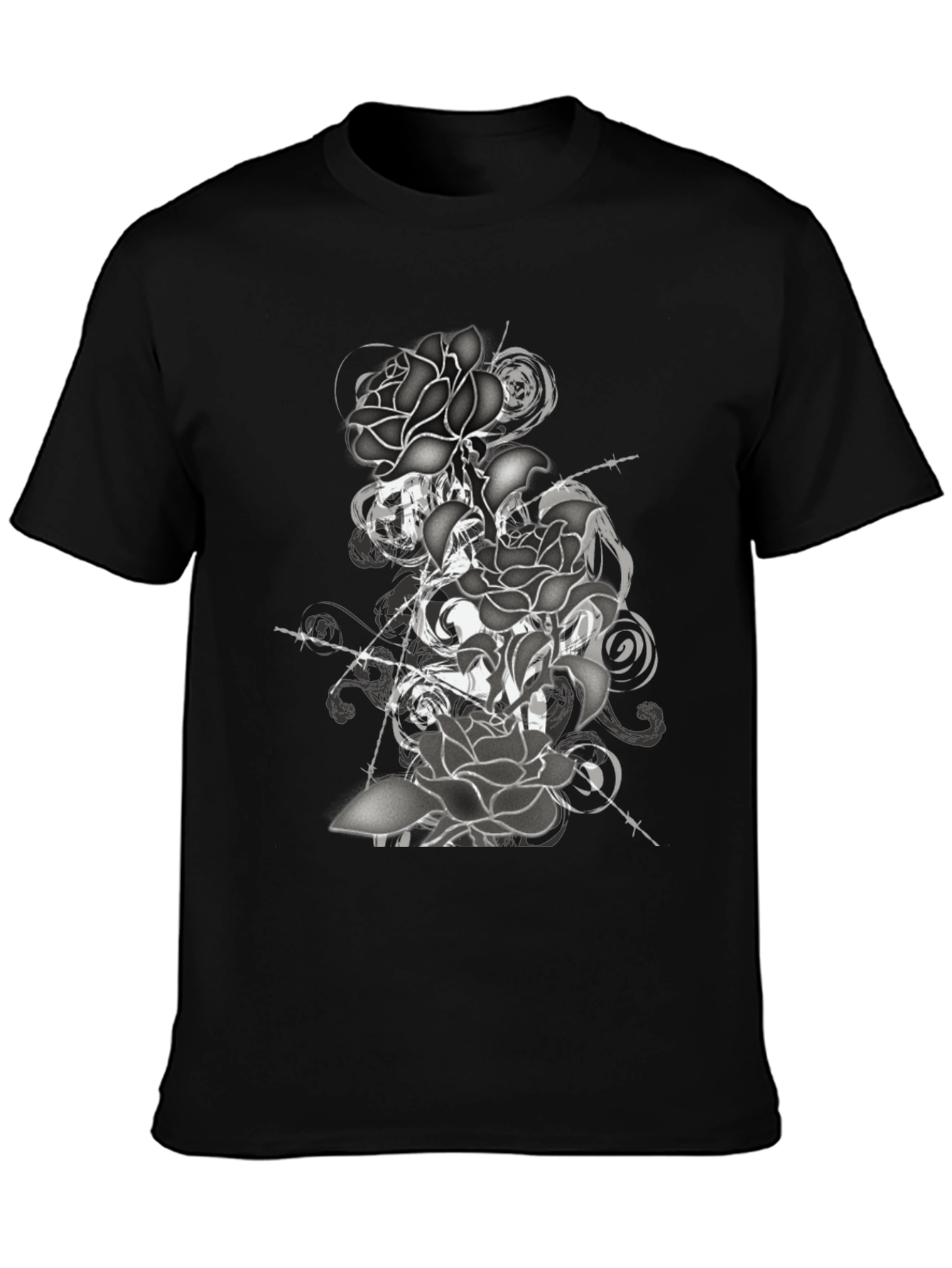 Black Rose Graphic Tee - Stylish Mens T-Shirt