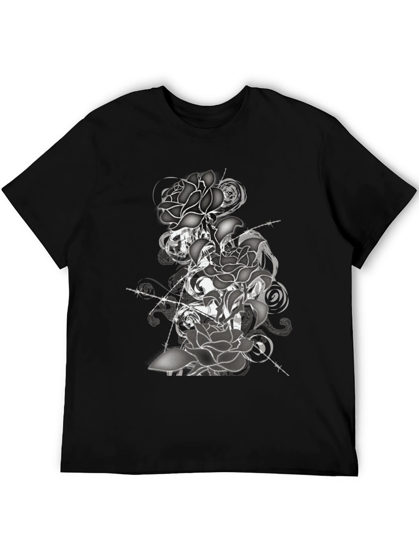 Black Rose Graphic Tee - Stylish Mens T-Shirt