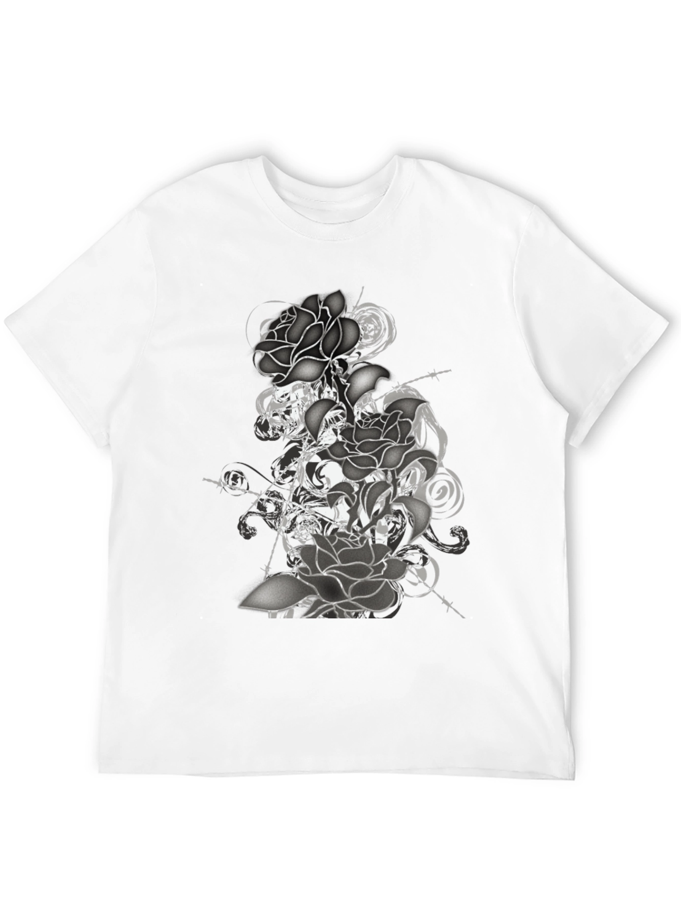 Black Rose Graphic Tee - Stylish Mens T-Shirt