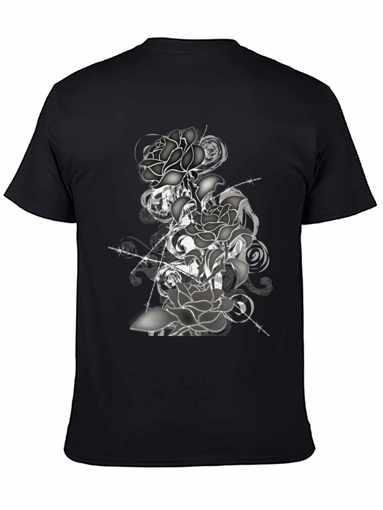 Black Rose Graphic Tee - Stylish Mens T-Shirt