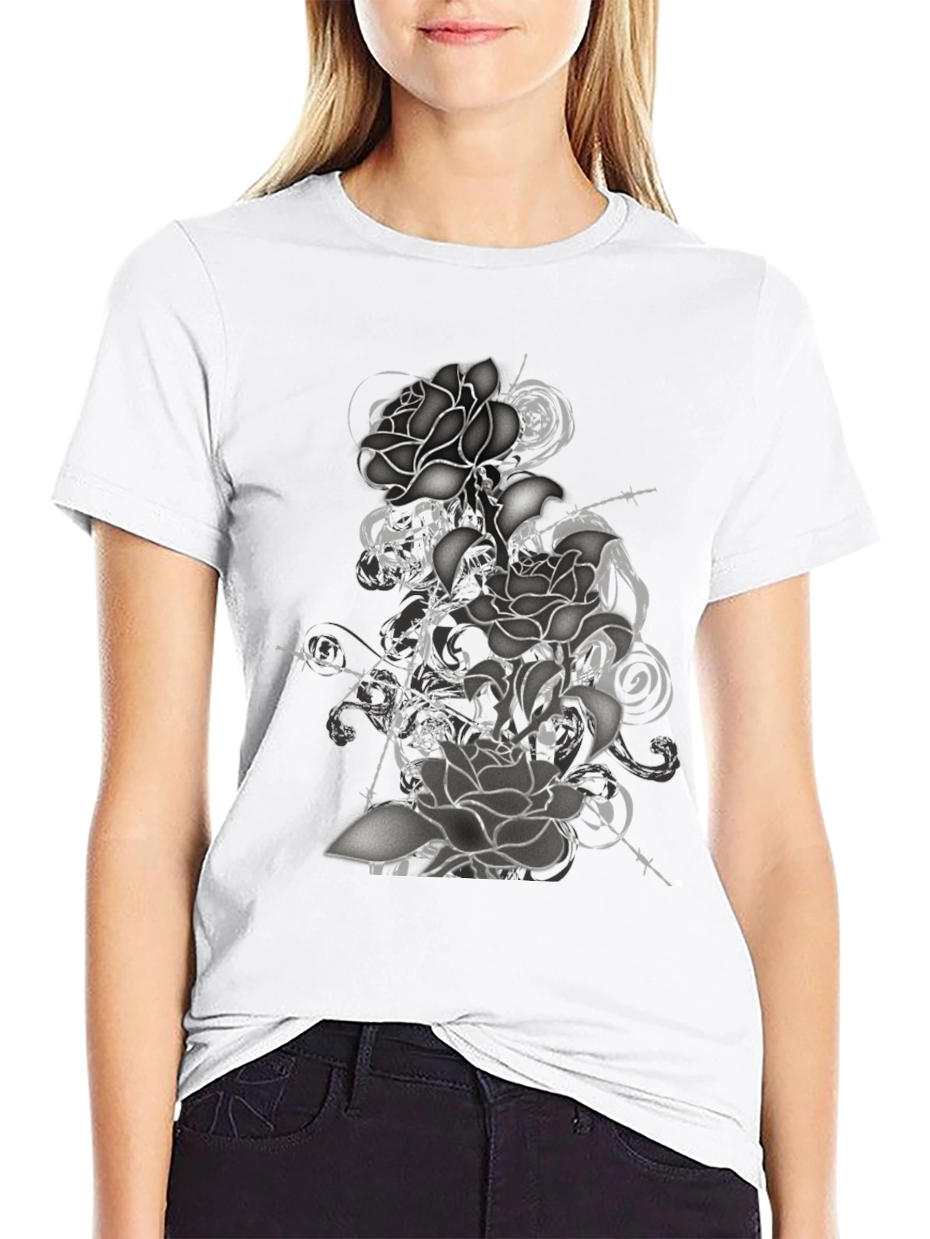 Black Rose Graphic Tee - Stylish Mens T-Shirt