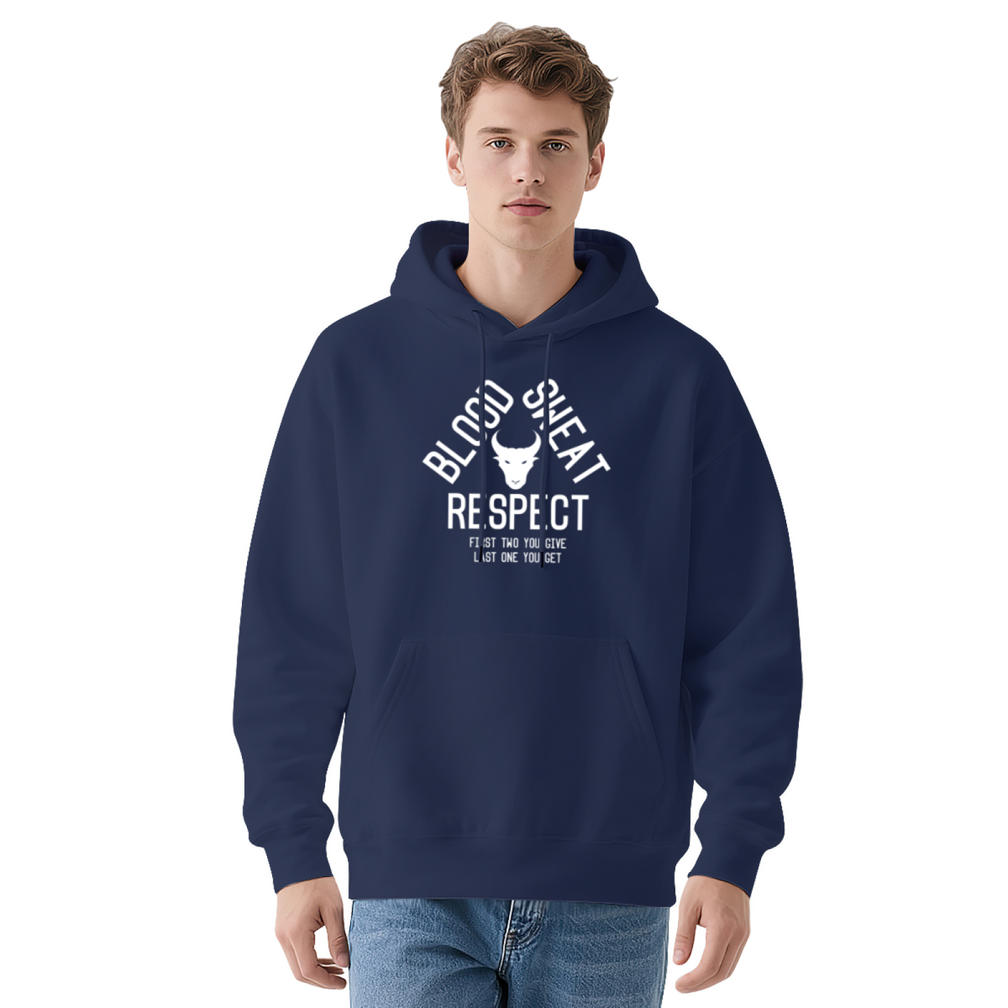 Blood Sweat Respect Bull Logo Red Men¡¯s Hoodie