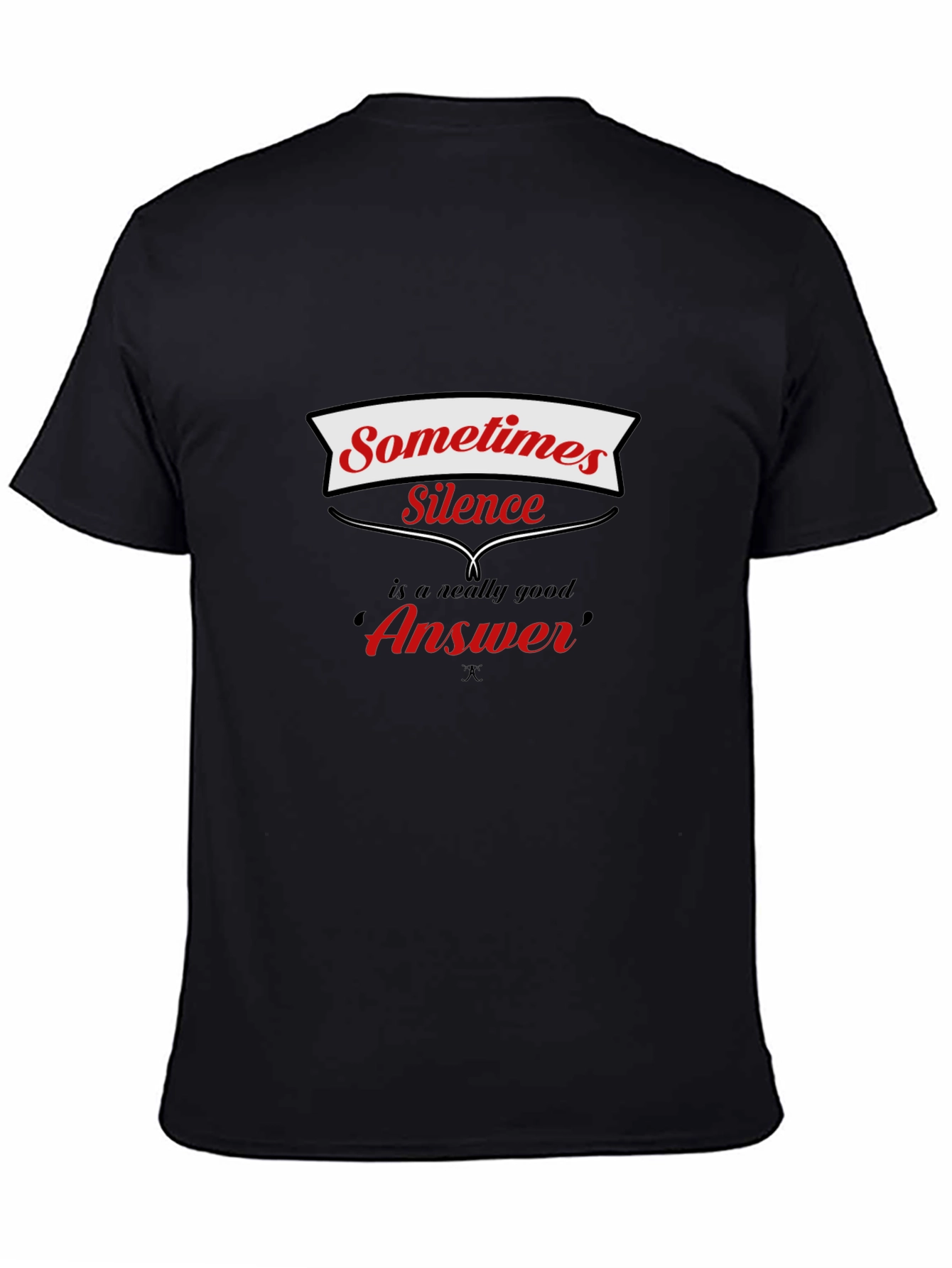 Silence is Golden Mens Black Graphic Tee