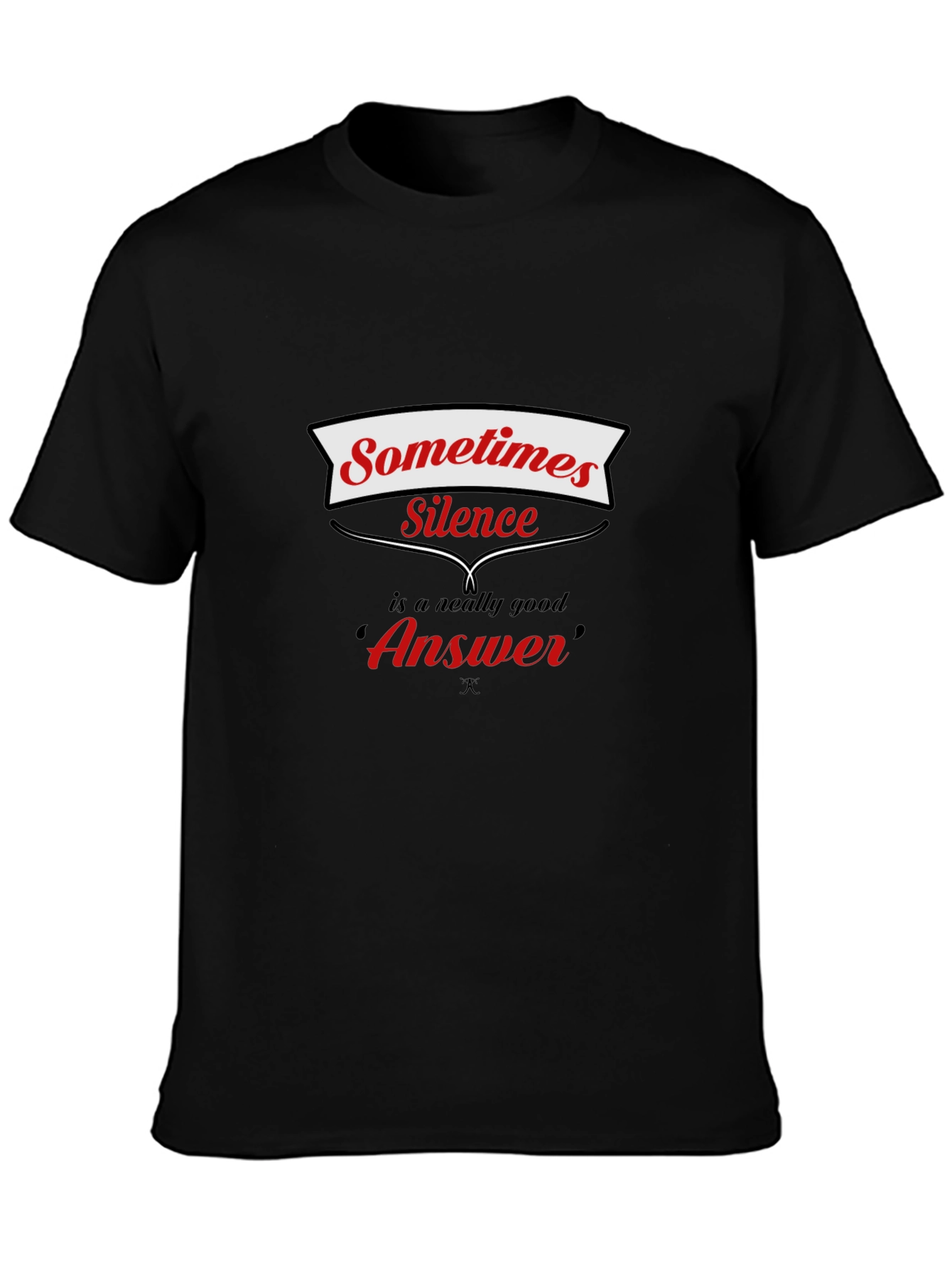 Silence is Golden Mens Black Graphic Tee