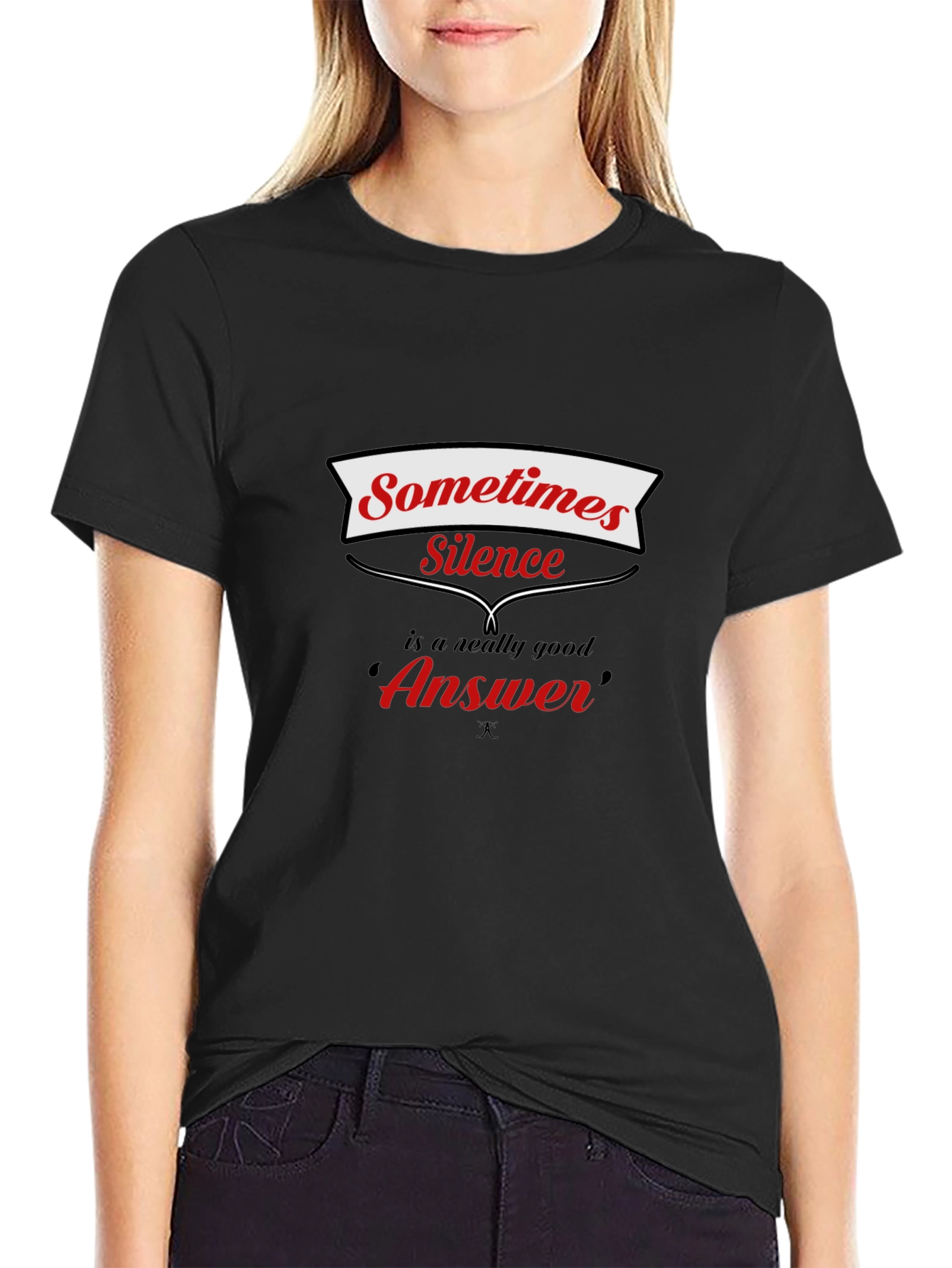 Silence is Golden Mens Black Graphic Tee