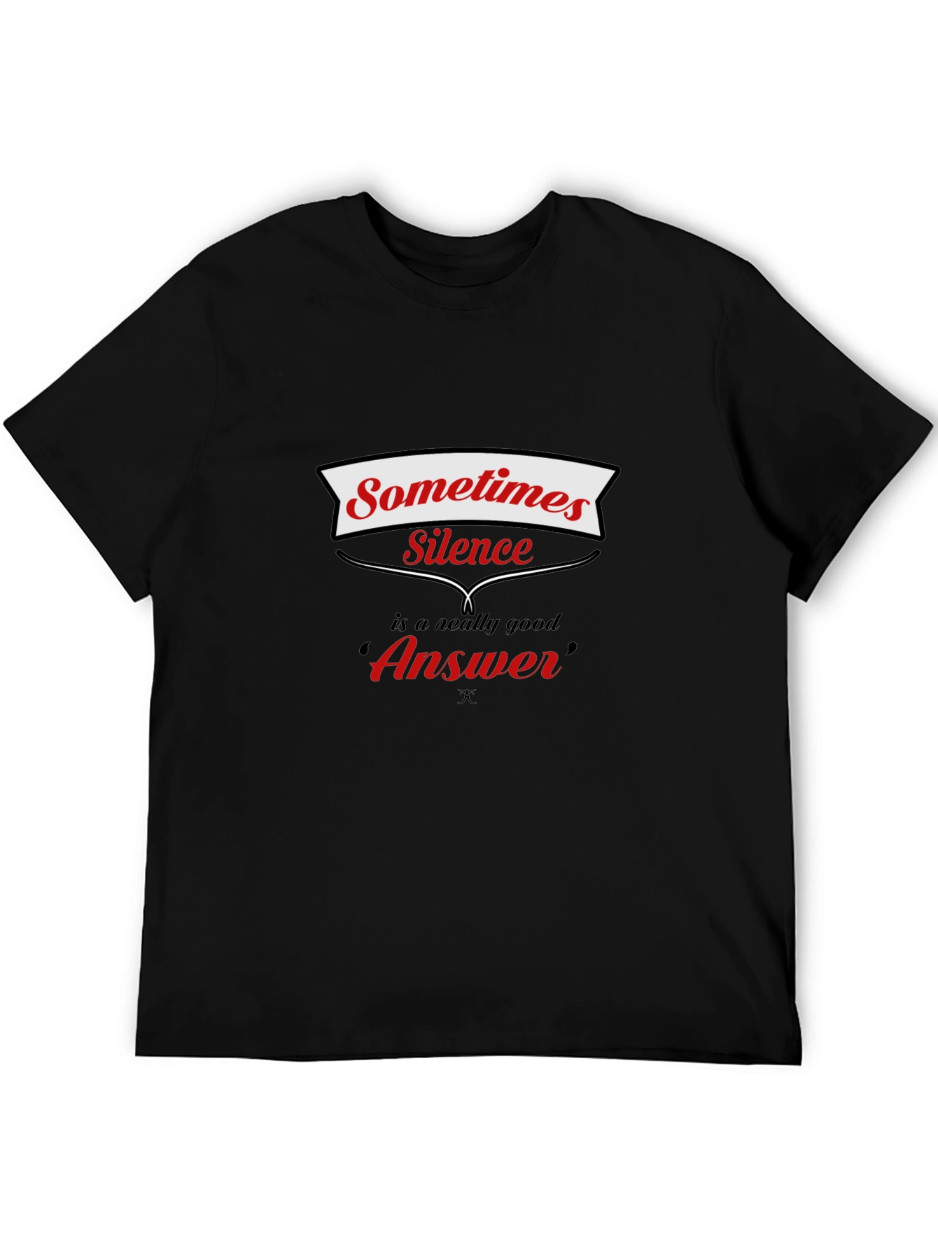 Silence is Golden Mens Black Graphic Tee