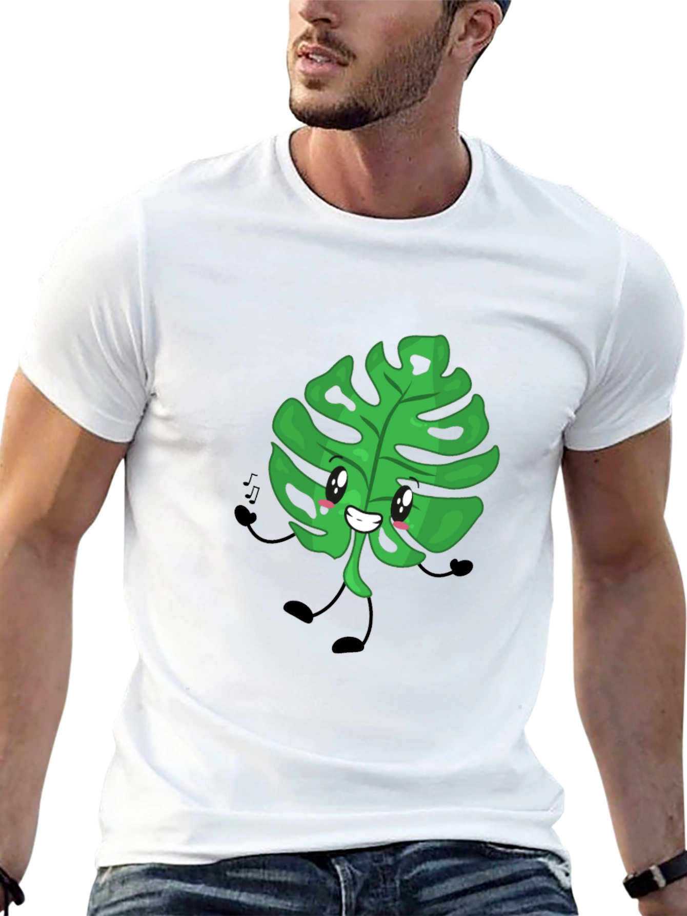 Cute Monstera Leaf Graphic T-Shirt