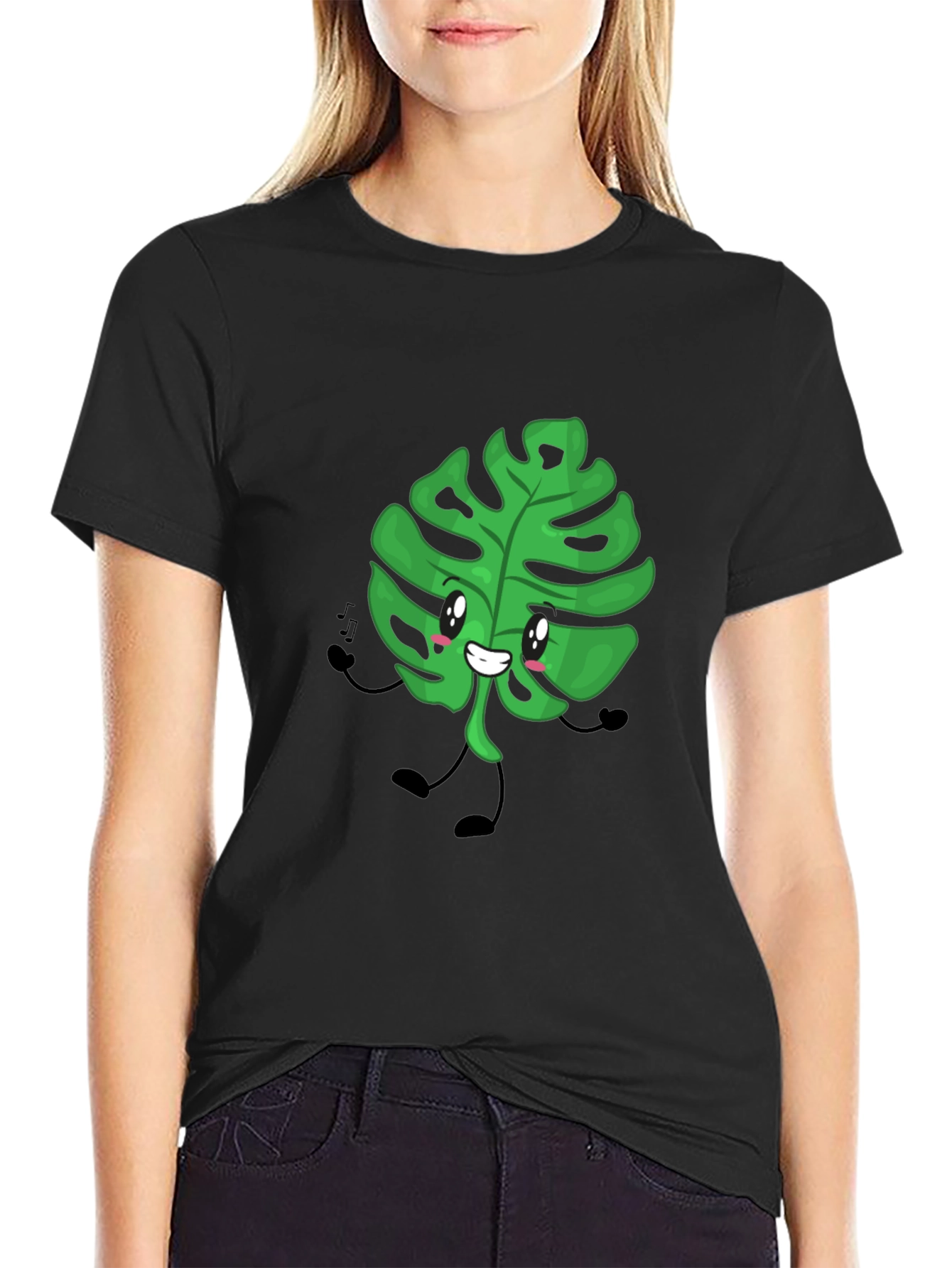 Cute Monstera Leaf Graphic T-Shirt